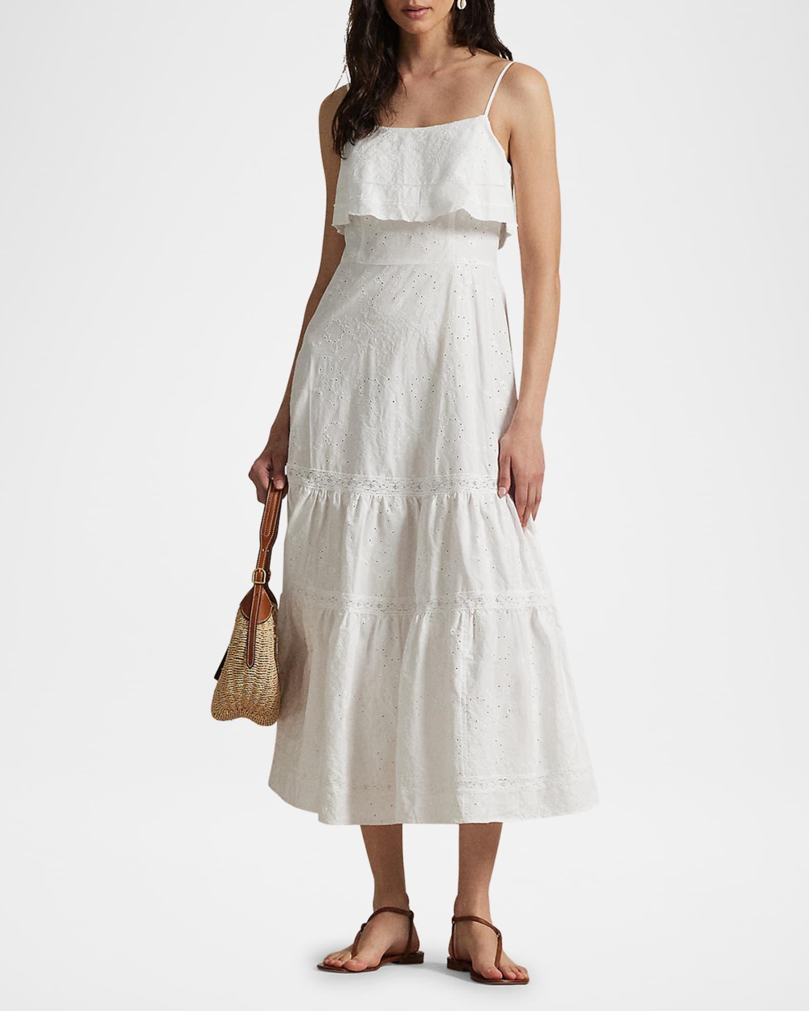 Cotton Eyelet Tiered Maxi Dress Product Image