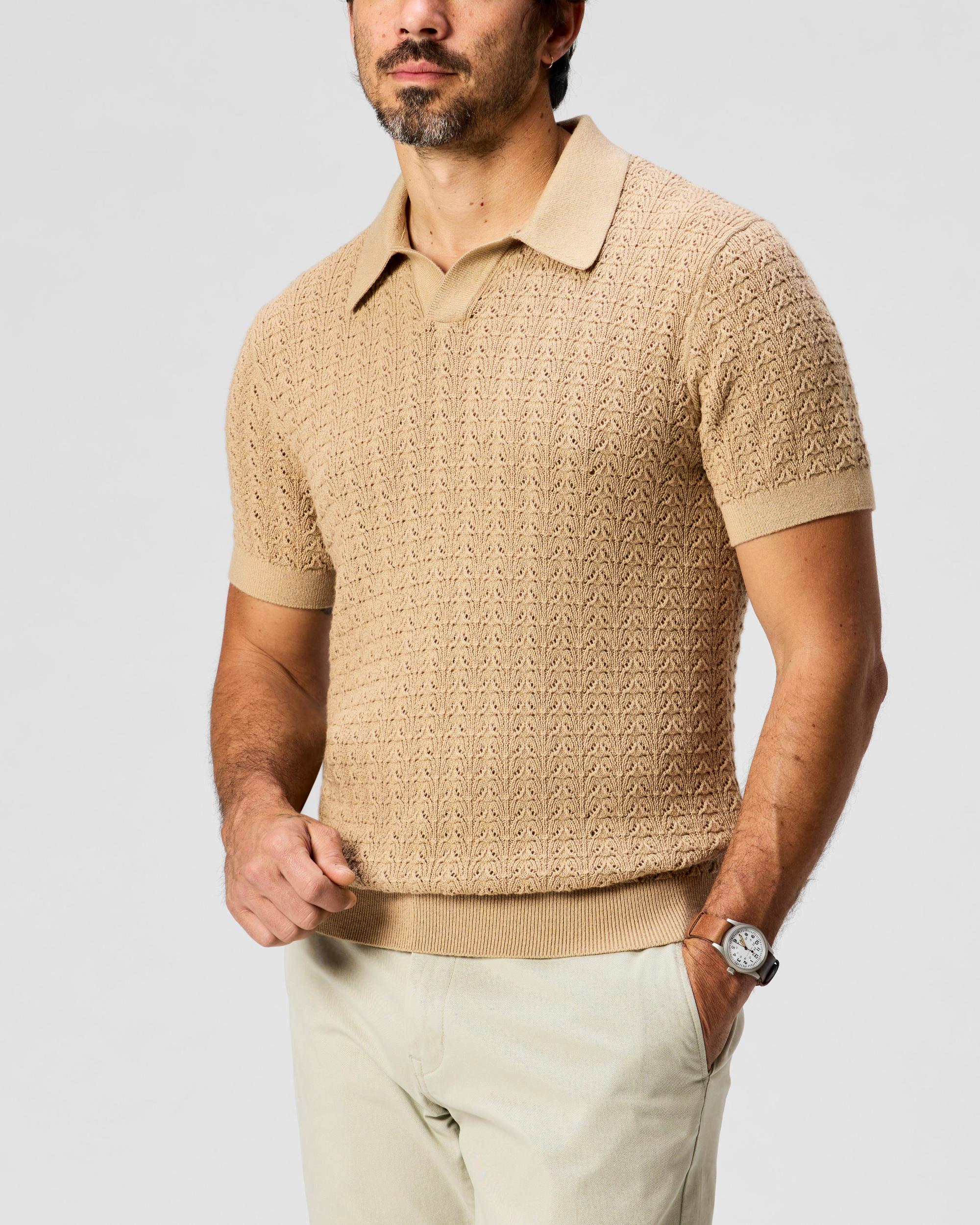 Retro Stitch Johnny Collar Polo Product Image