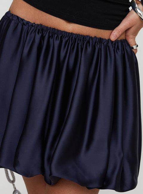Rubee Bubble Hem Mini Skirt Navy Product Image