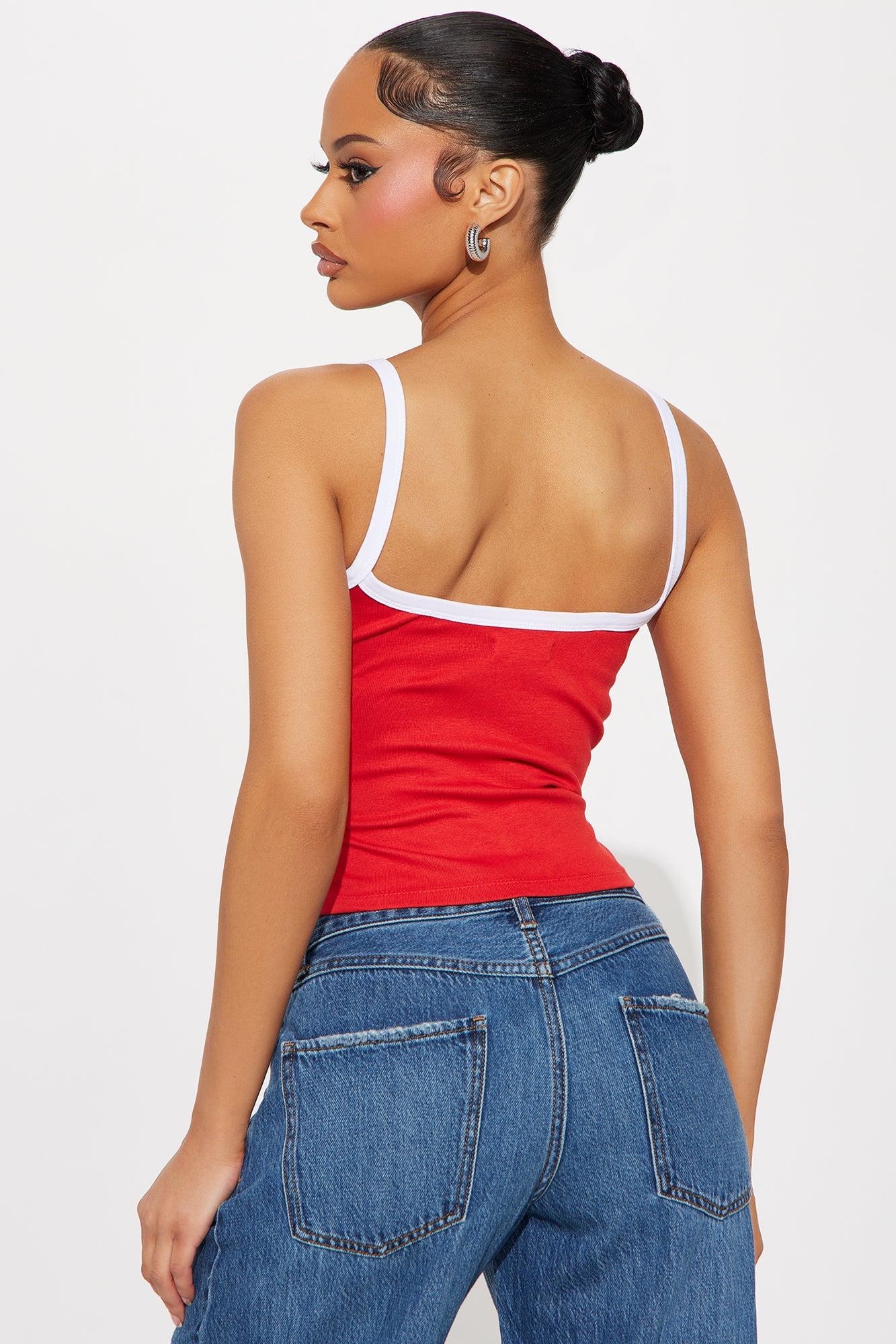 Hollywood Dreaming Cropped Cami - Red Product Image