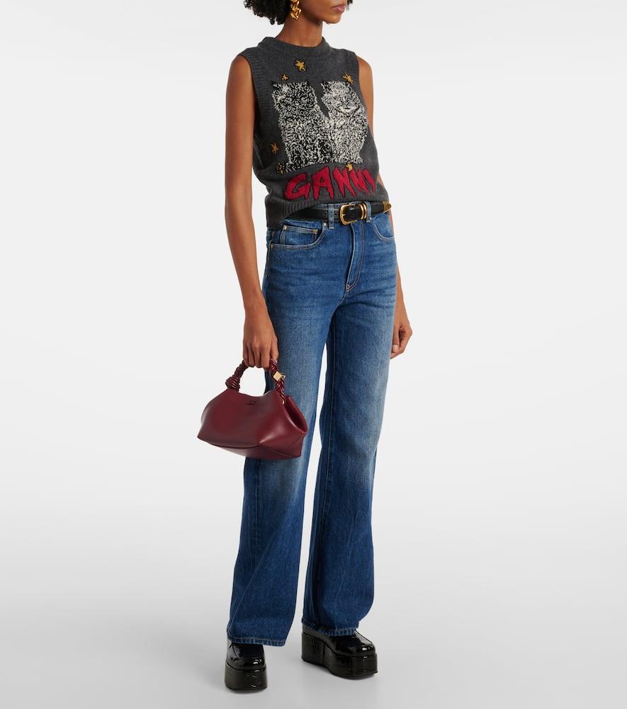 GANNI Bordeaux Mini Bou Handbag In Red Product Image