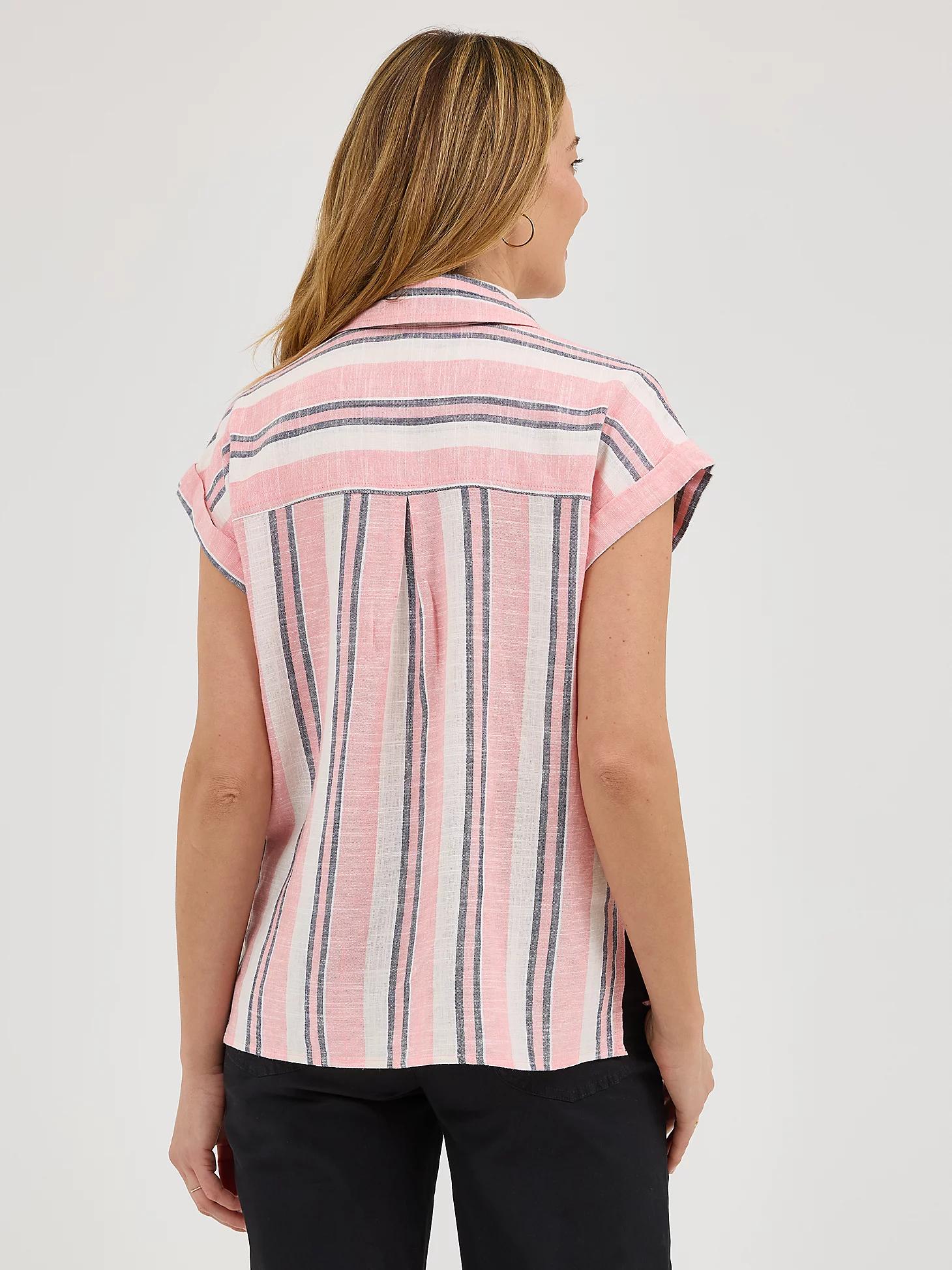Women's Stripe Linen Button Down Shirt | Women's Tops | Lee® Product Image