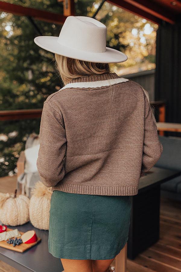 Small Town Cutie Knit Cardigan in Mocha Product Image