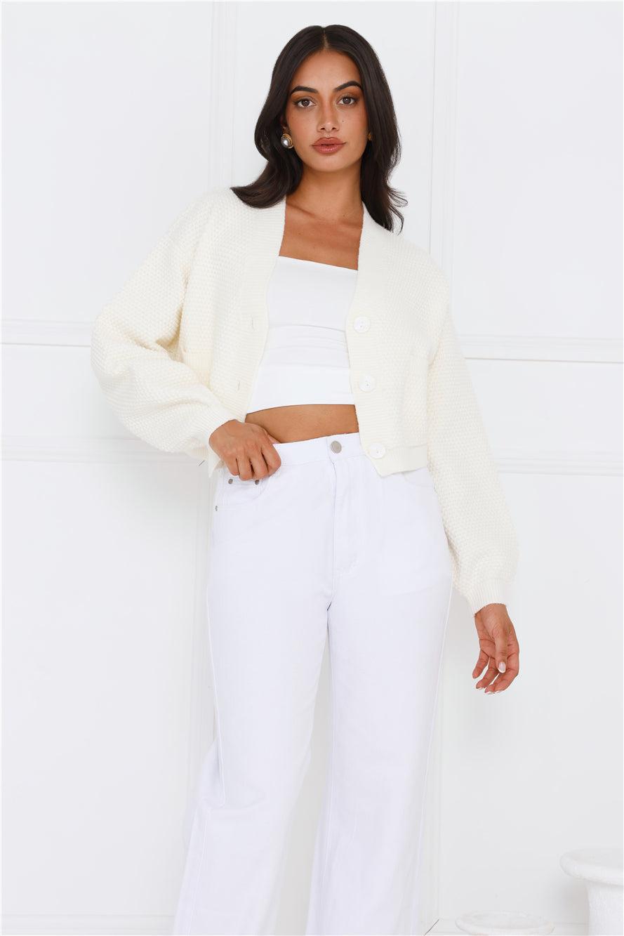 Alaska Knit Cardigan Cream Product Image