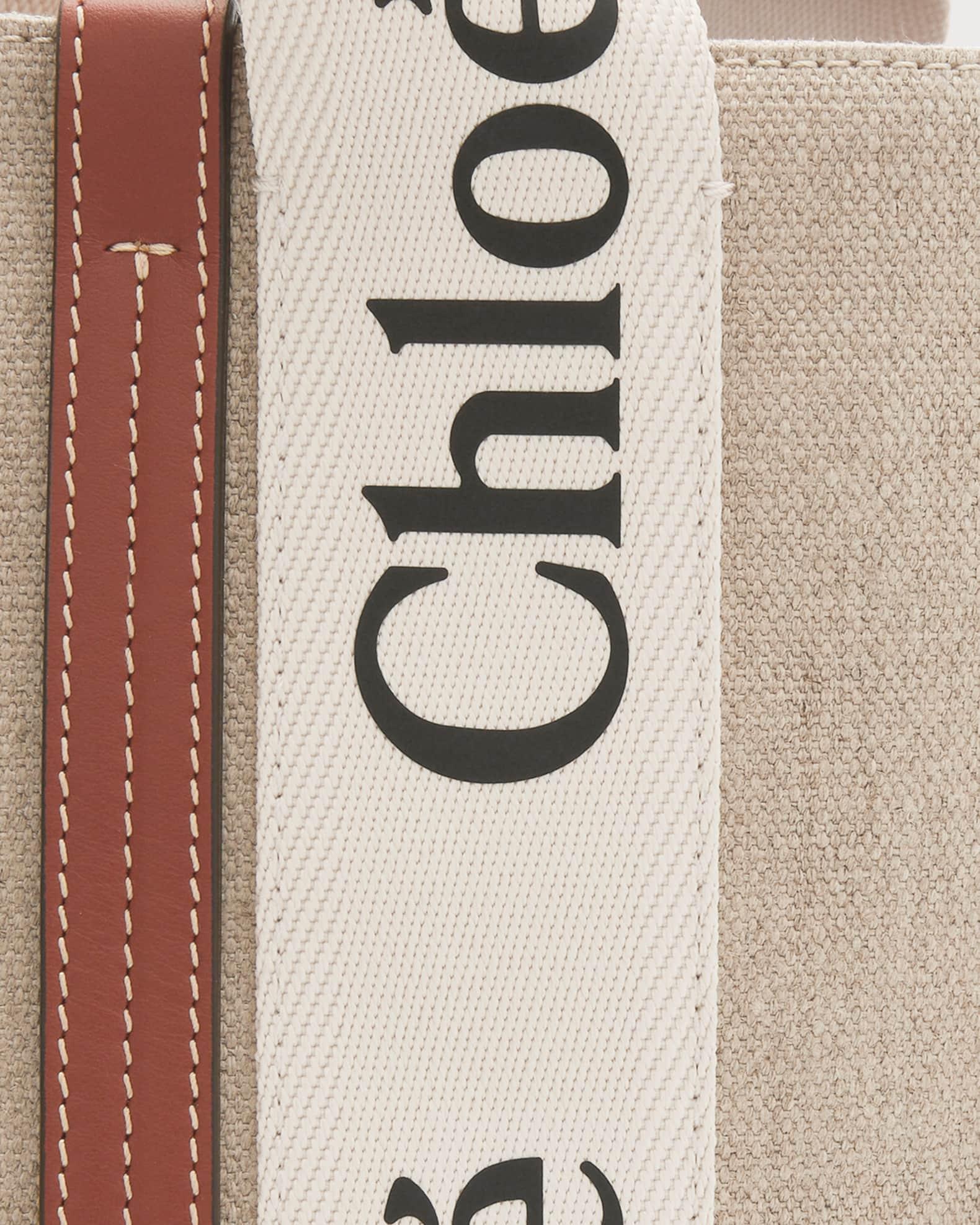 Woody Small Tote Bag in Linen with Crossbody Strap Product Image