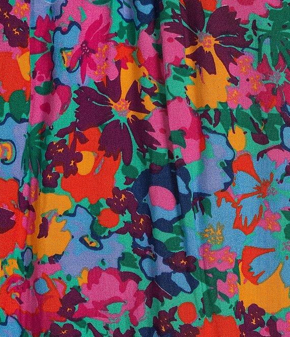 Calessa Garden Floral Round Neck Short Sleeve Lace Detail Top Product Image