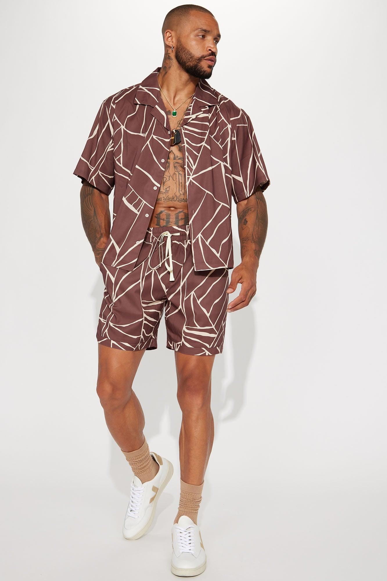 All The Way Up Cuban Shirt - Brown Product Image