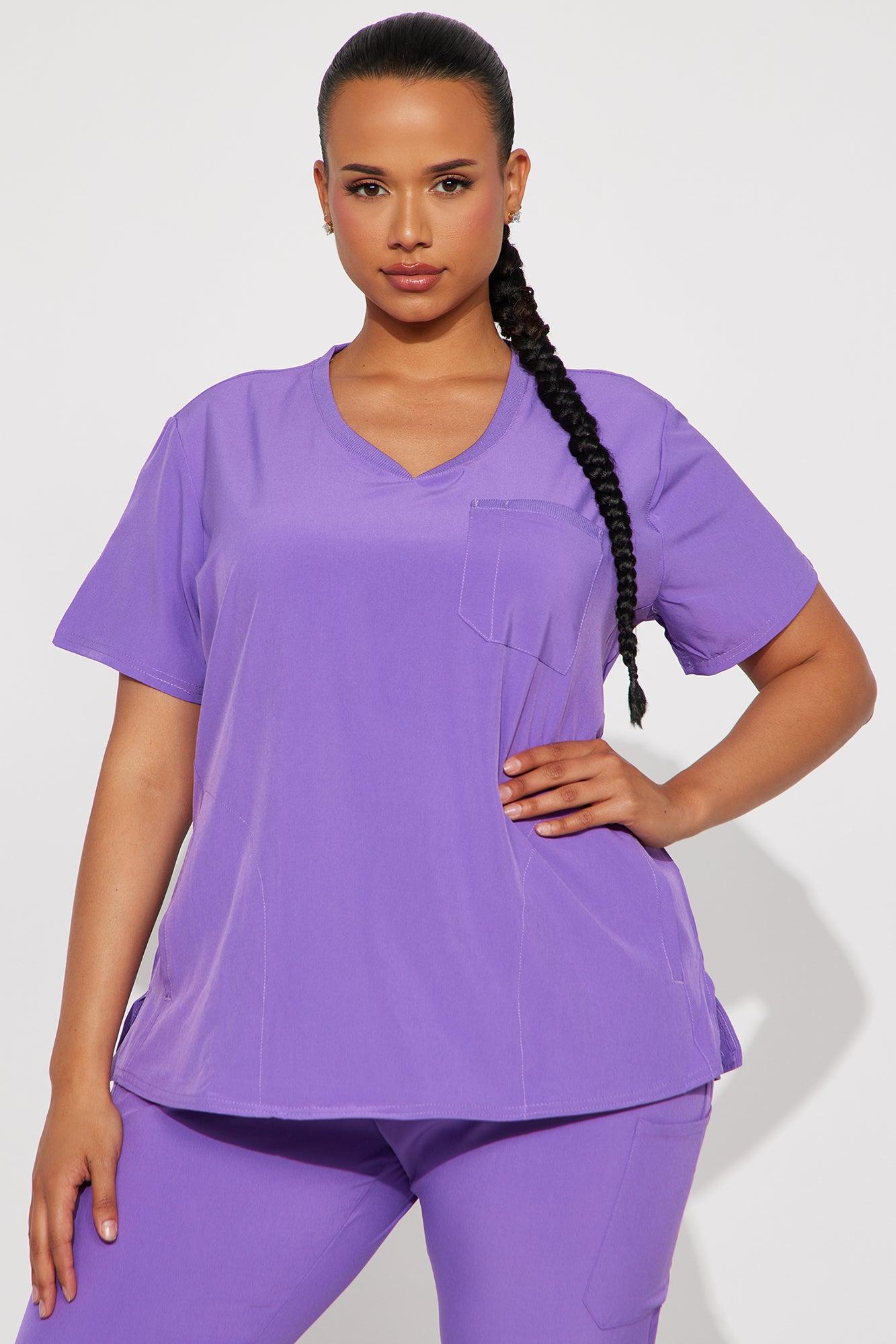 Daily Routine Stretch Uniform Scrub Jogger Set - Purple Product Image