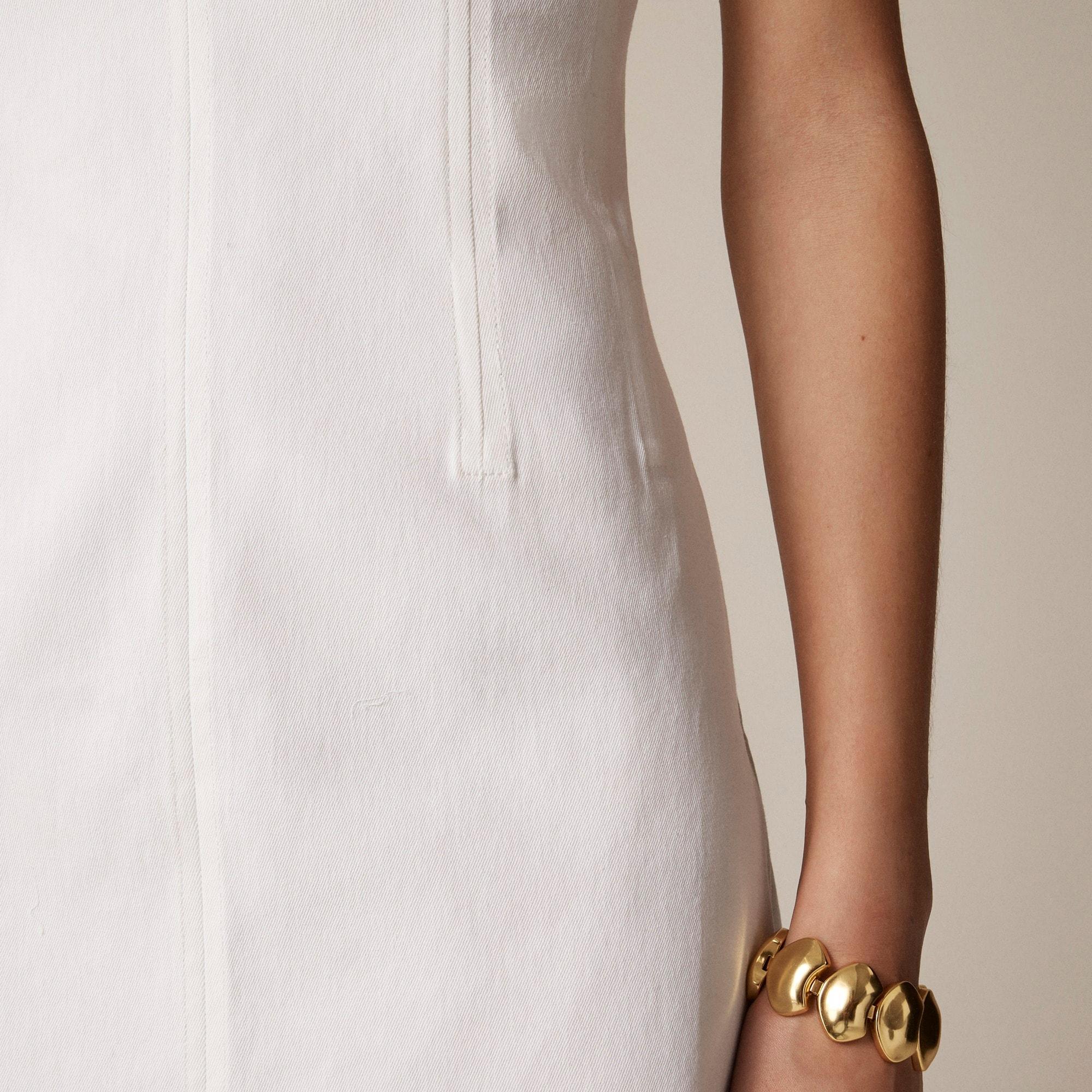 Corset midi dress in stretch twill Product Image