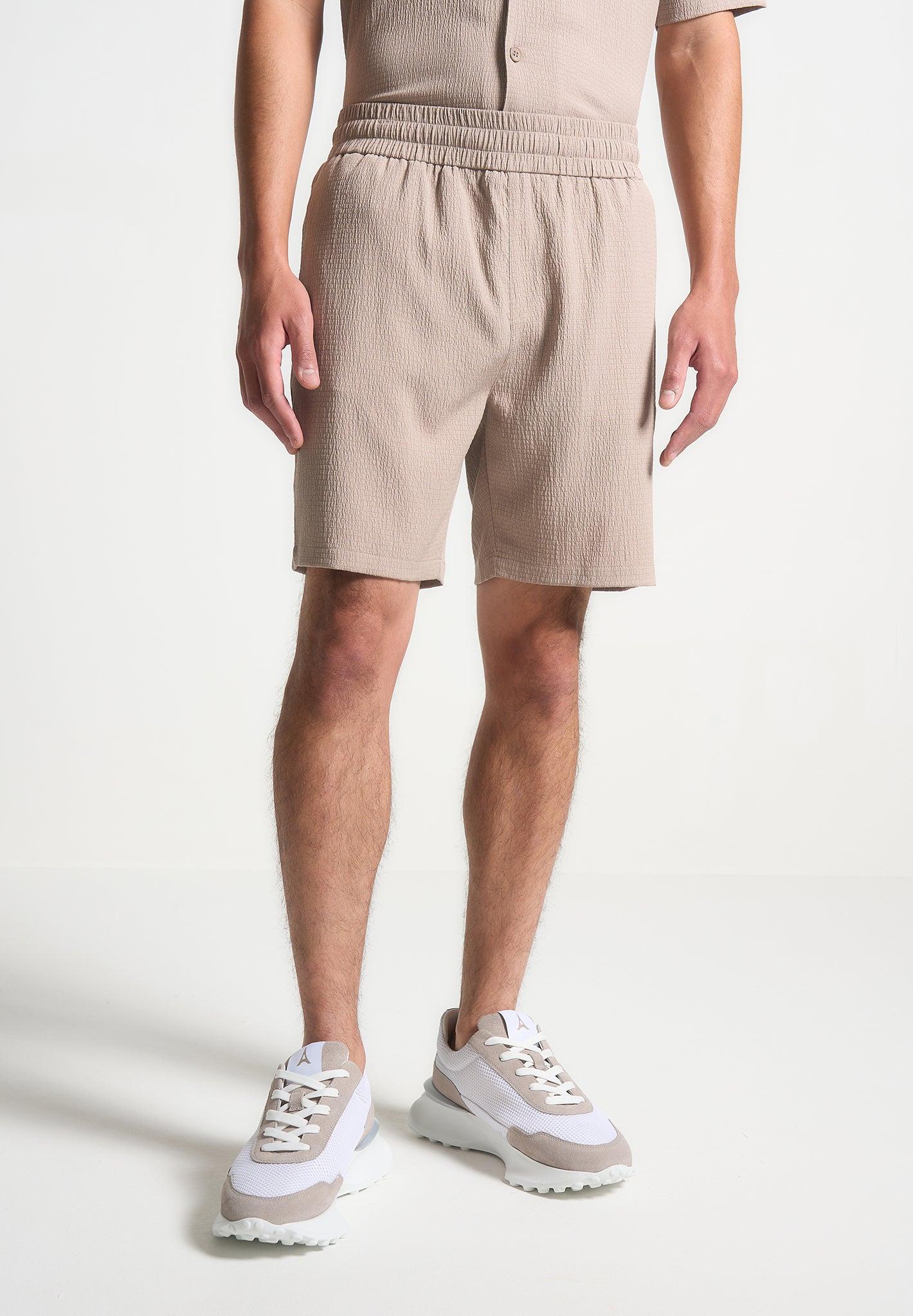 Seersucker Shorts - Taupe Male Product Image