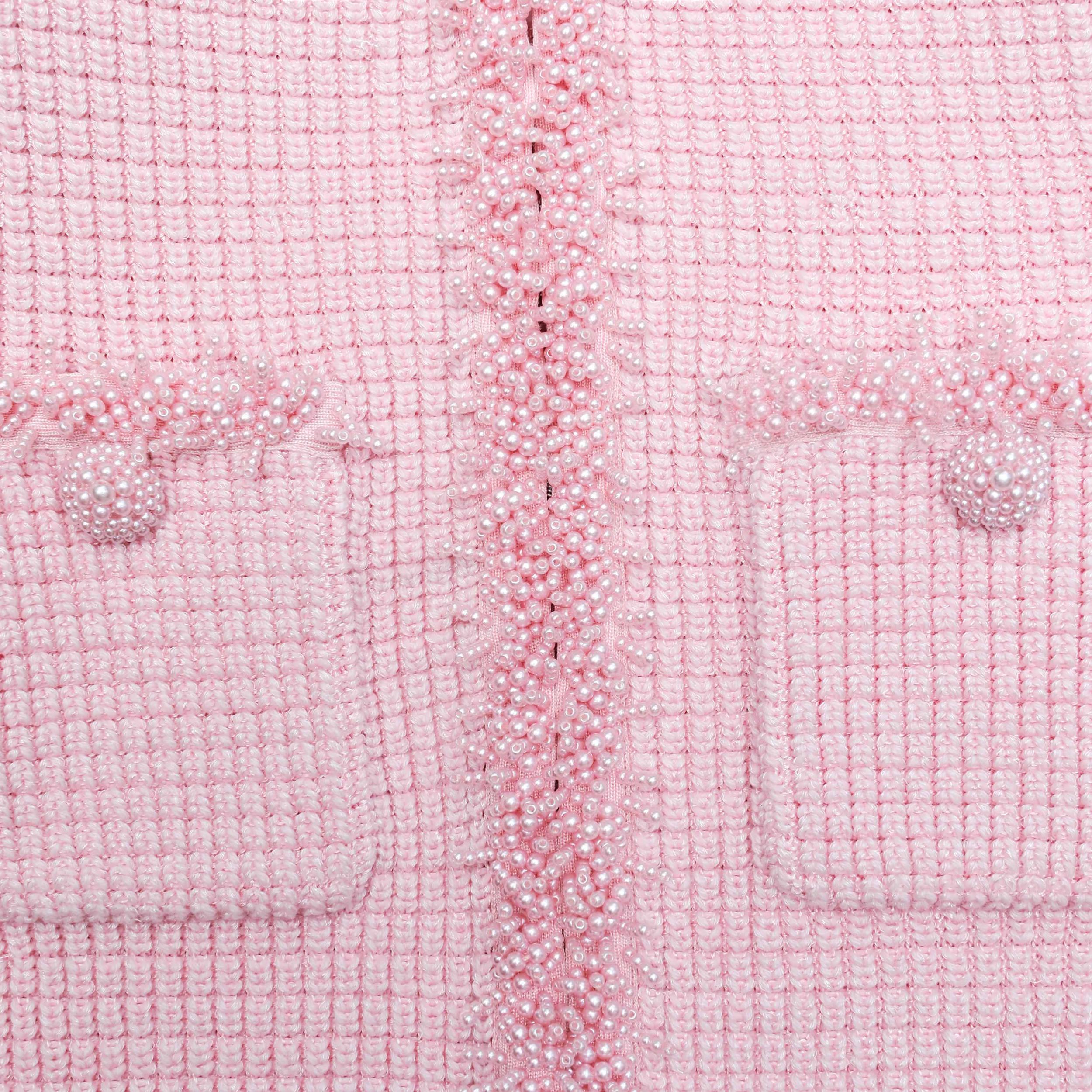 Pink Textured Knit Mini Dress Product Image