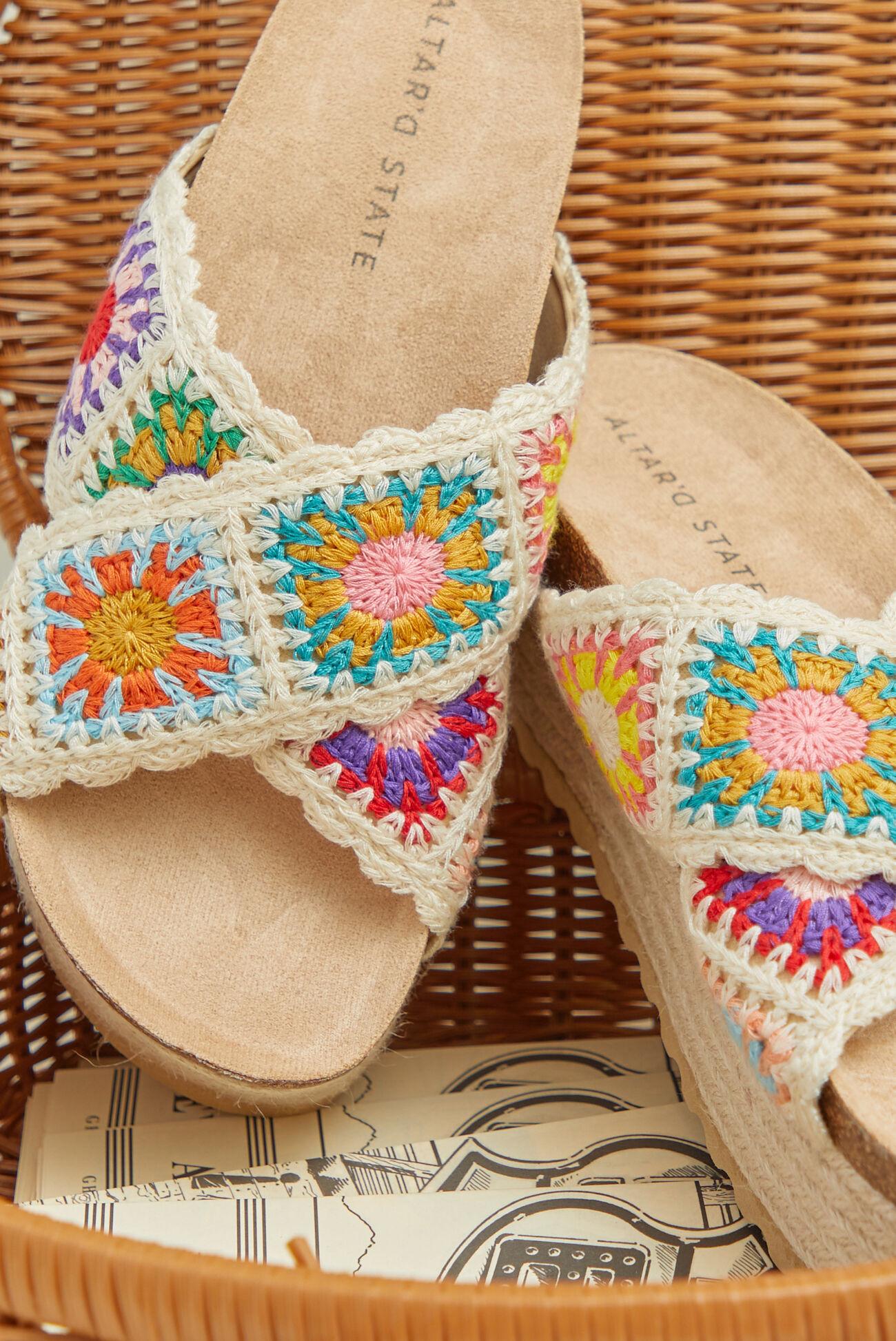 Paige Crochet Platform Sandals Product Image