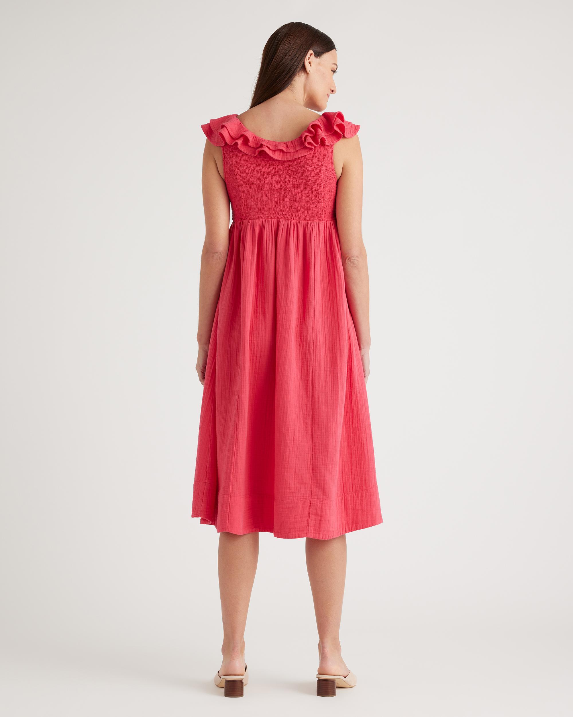 Quince | Women's Gauze Maternity Ruffle Front Dress Size XL, Organic Cotton Product Image