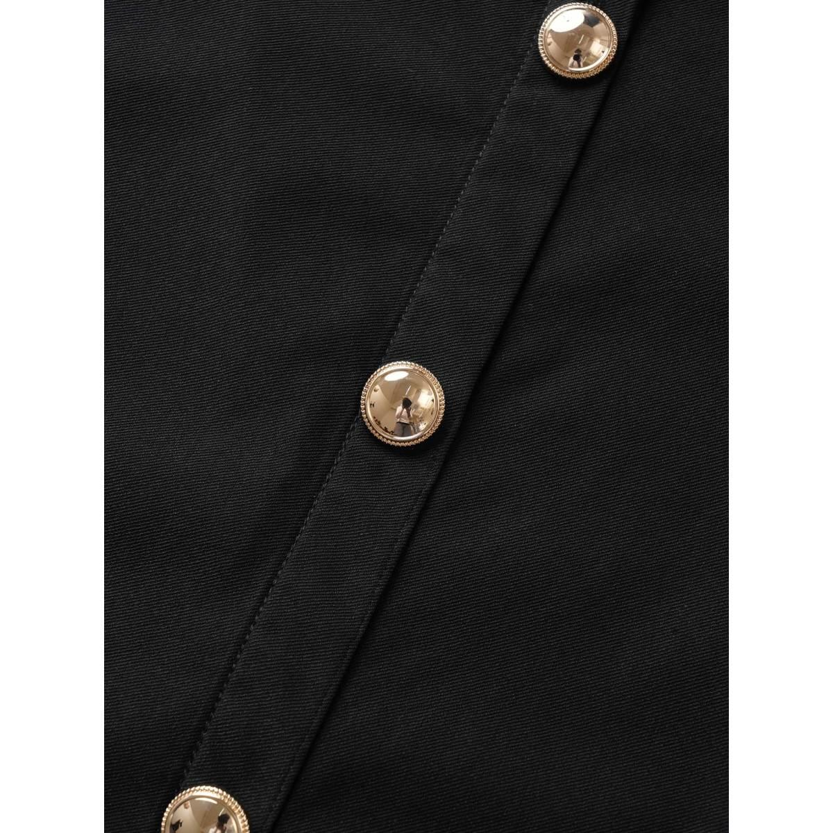 Plus Size Plain Adjustable Straps Metal Detail Pocket Dress Black Women At the Office Non Non Sleeveless Curvy Midi Dress BloomChic 28/5X Product Image