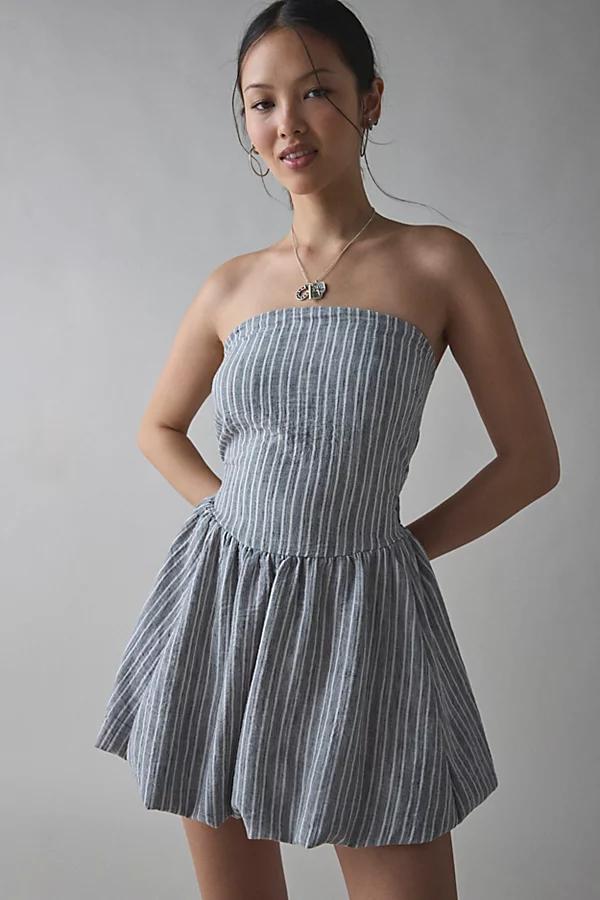 Kimchi Blue Coastal Stripe Strapless Open-Back Bubble Romper Womens at Urban Outfitters Product Image
