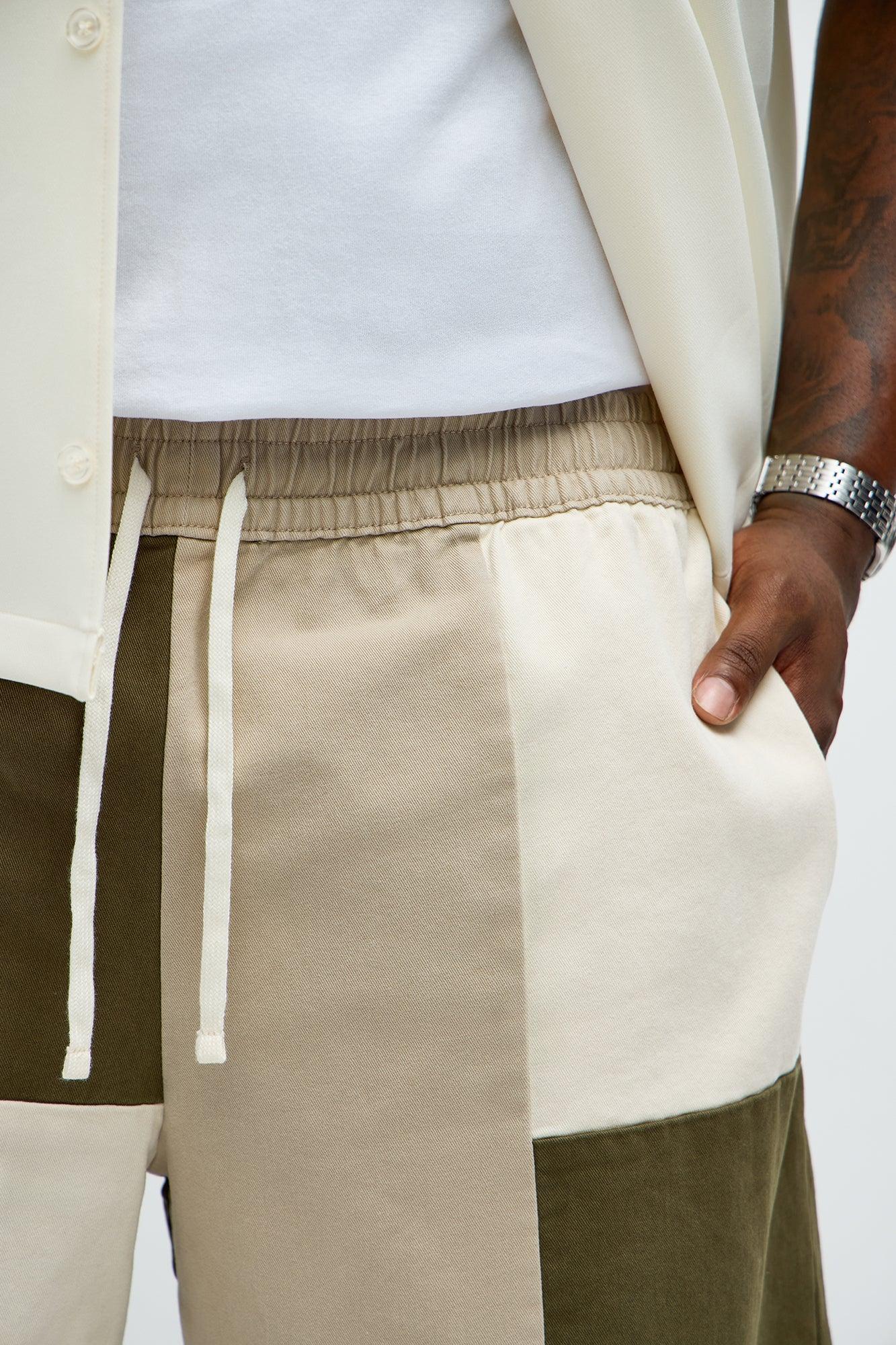 Blocked Again Shorts - Olive/combo Product Image