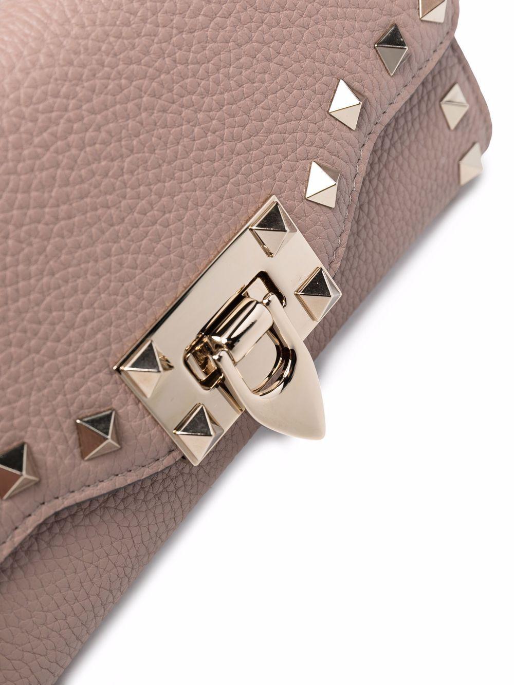 Rockstud leather wallet-on-chain Product Image