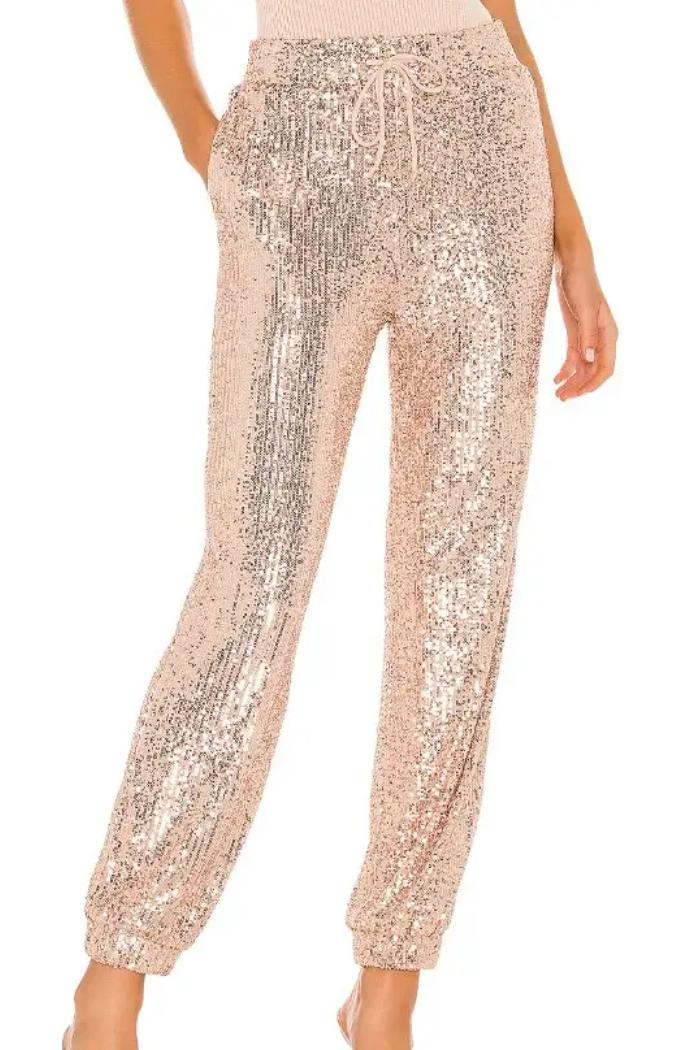 Sequin Jogger Pants Product Image