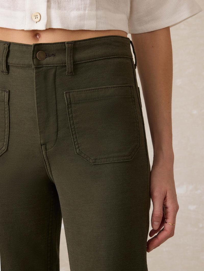Stretch Terry Patch Pocket Ankle Pant - Forest Olive Product Image