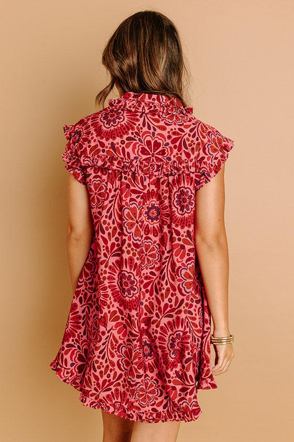 Rose Sangria Floral Mini Dress Product Image