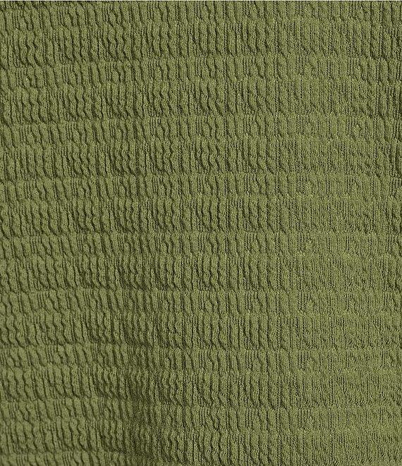 Moa Moa Striped V-Neck Short Sleeve Cropped Top Product Image