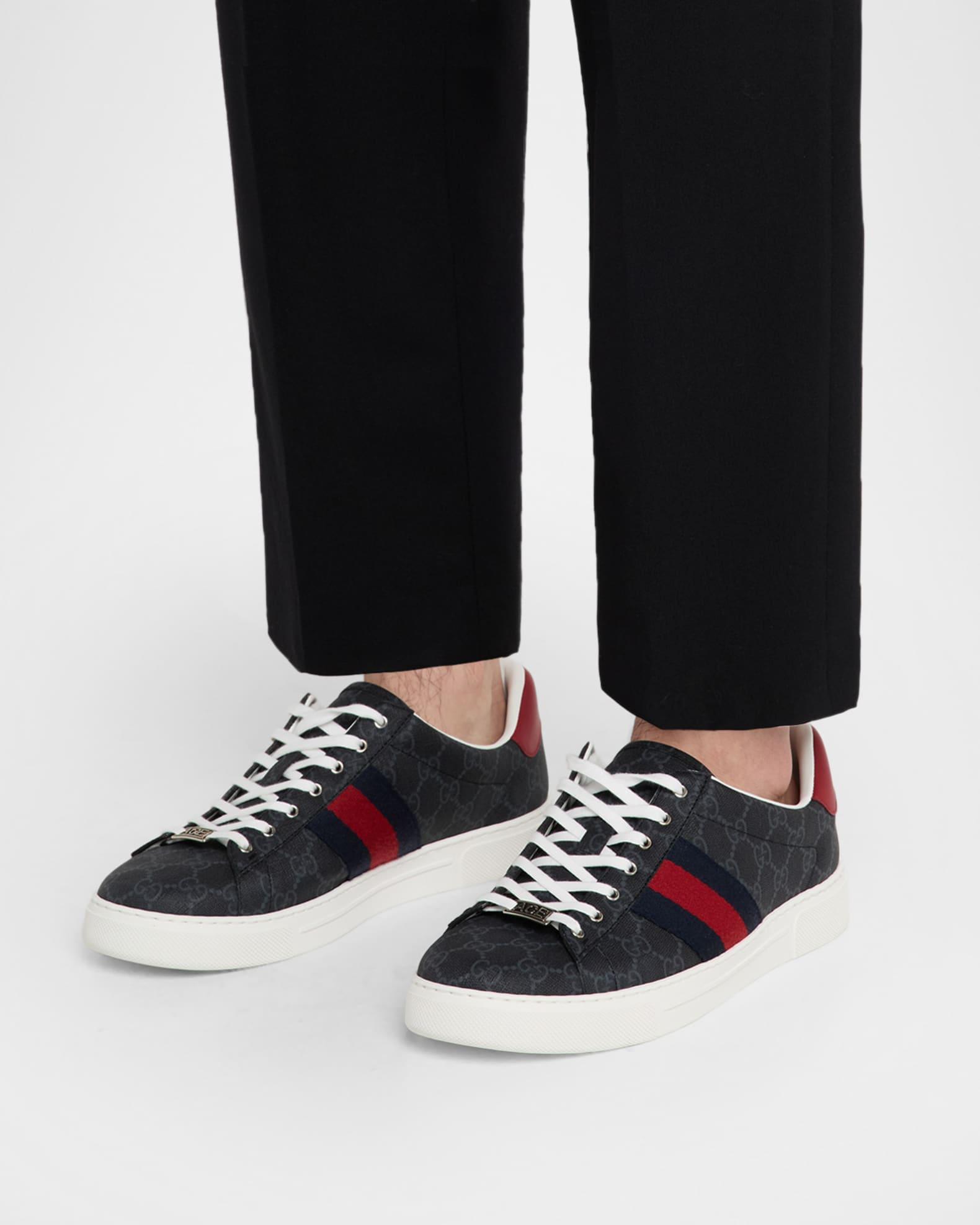 Men's Gucci Ace Low-Top Sneakers with Web Product Image