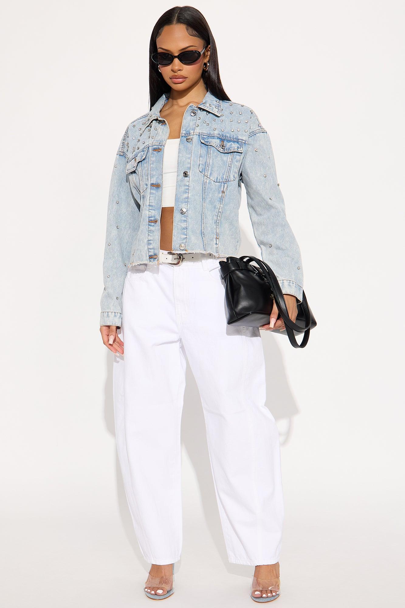 Glitz And Glam Denim Jacket - Light Wash Female Product Image