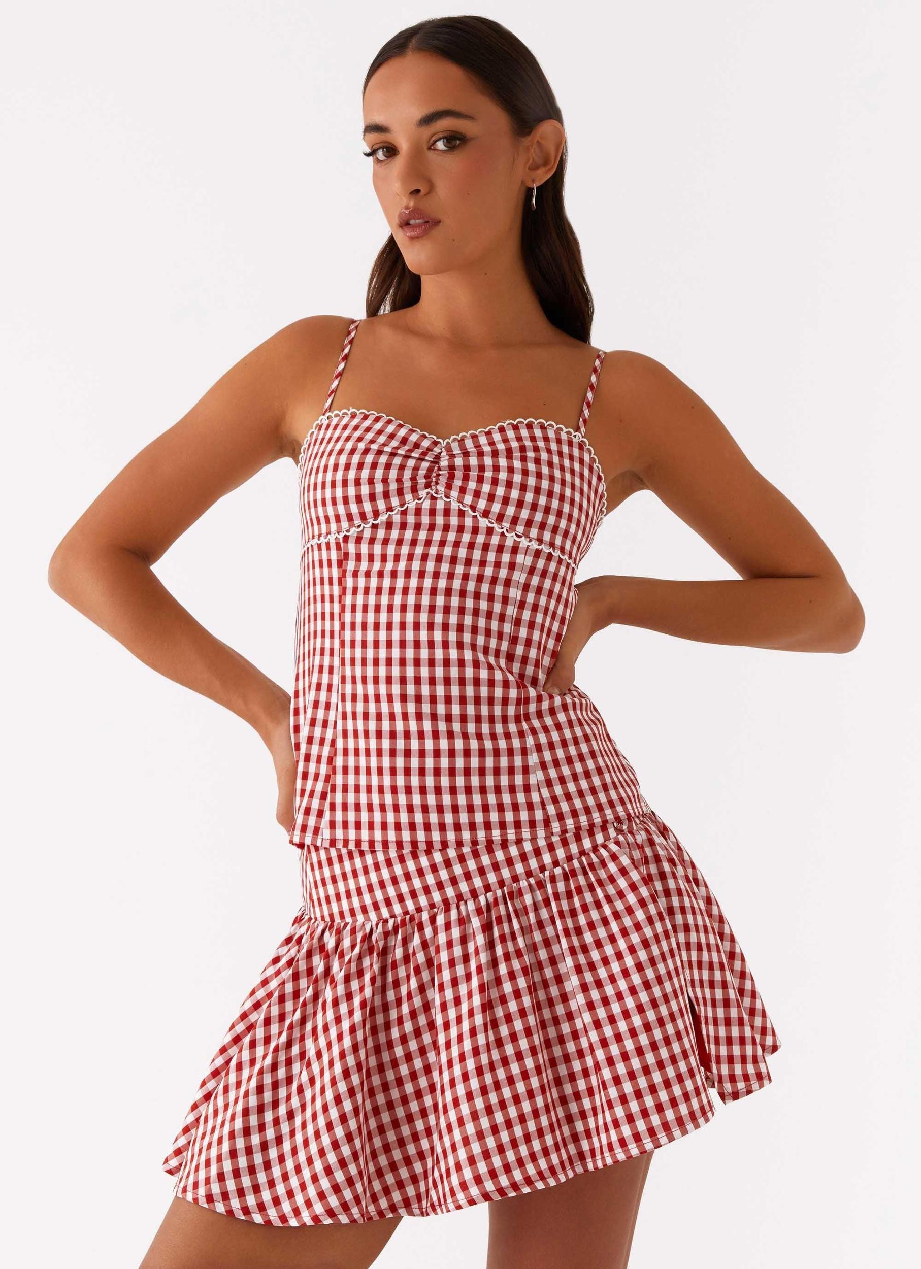 Bellamy Top - Red Gingham Product Image