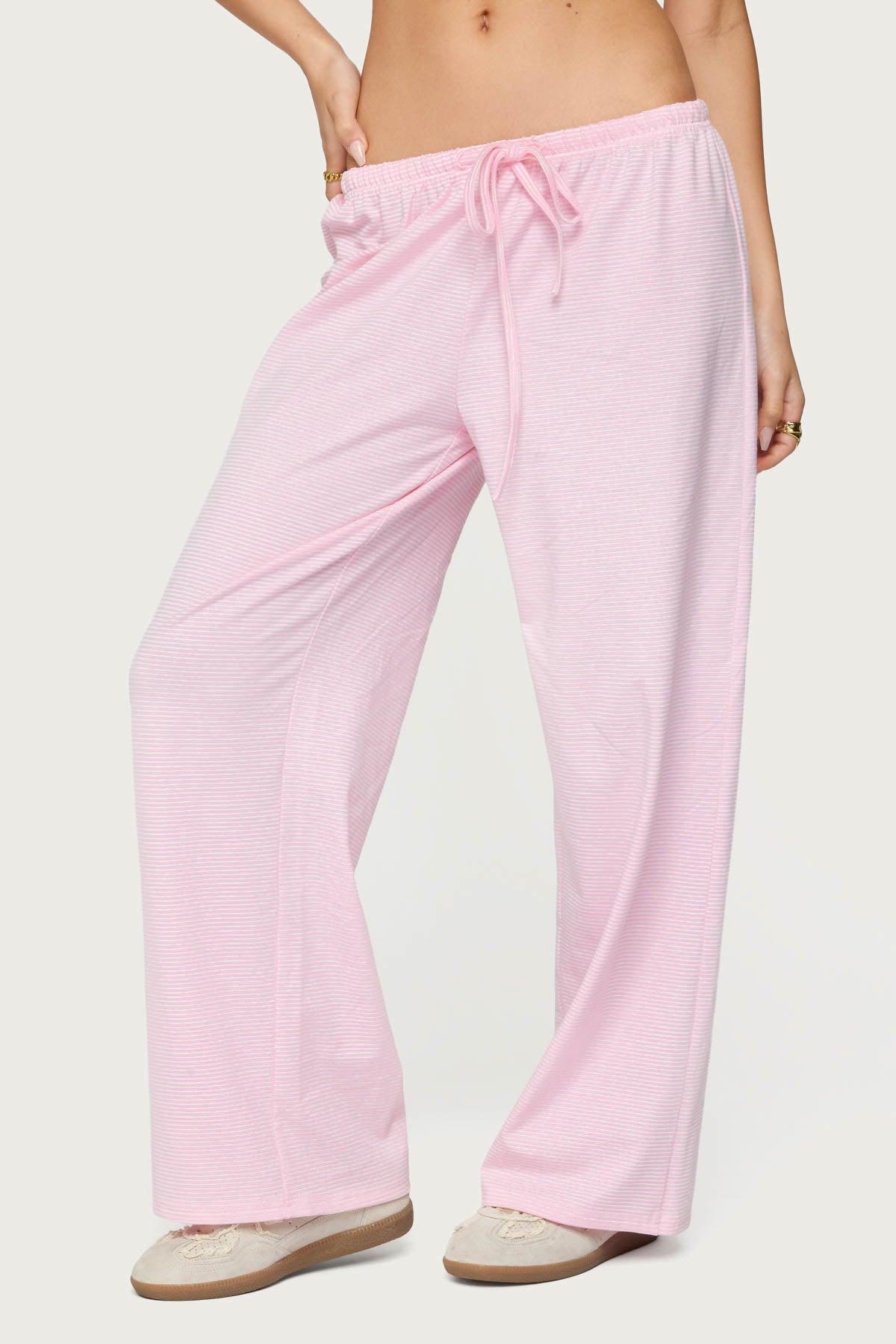 Petite Olivia Striped Loose Fit Pants Product Image