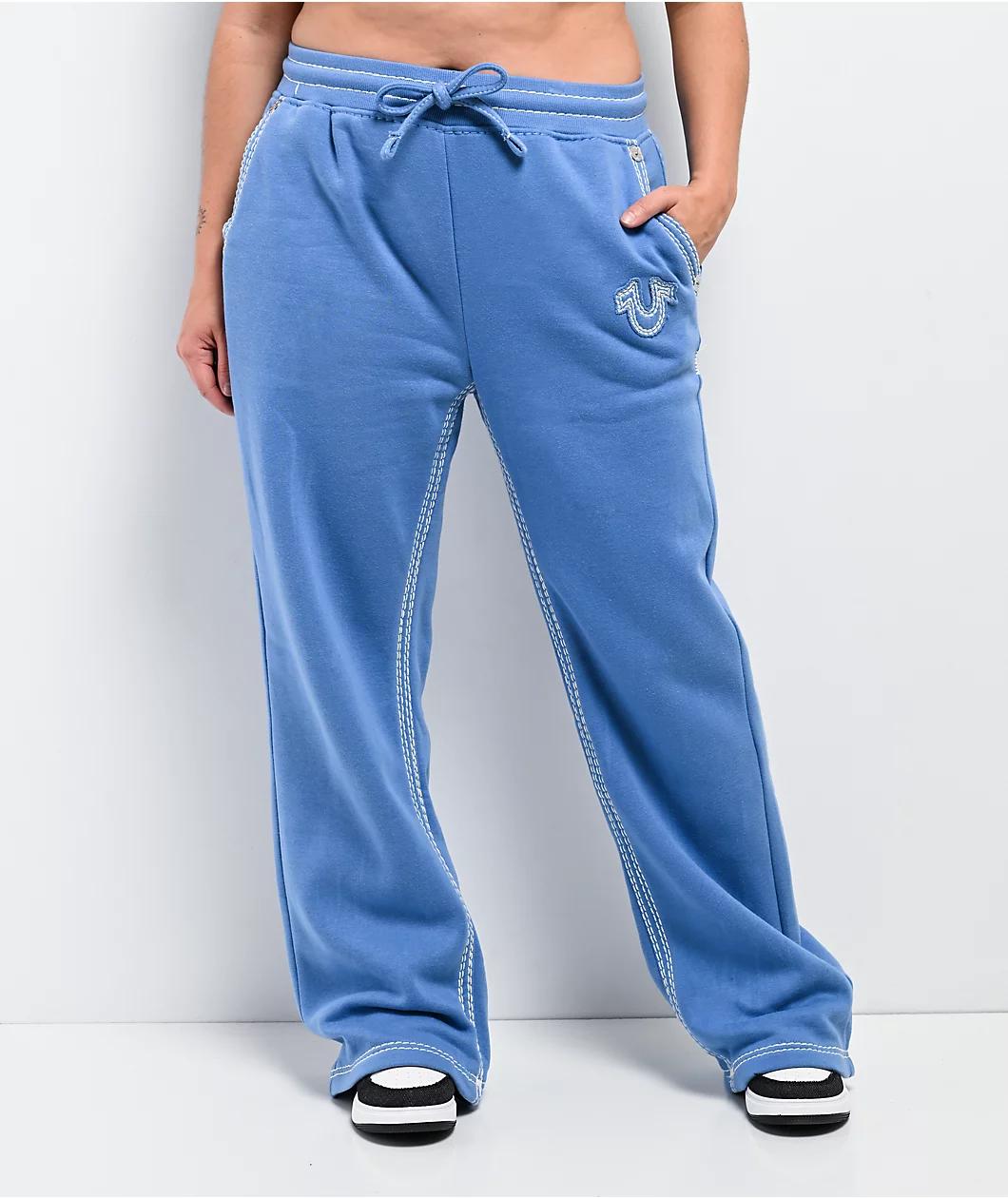 True Religion Super QT Straight Leg Blue Sweatpants Product Image