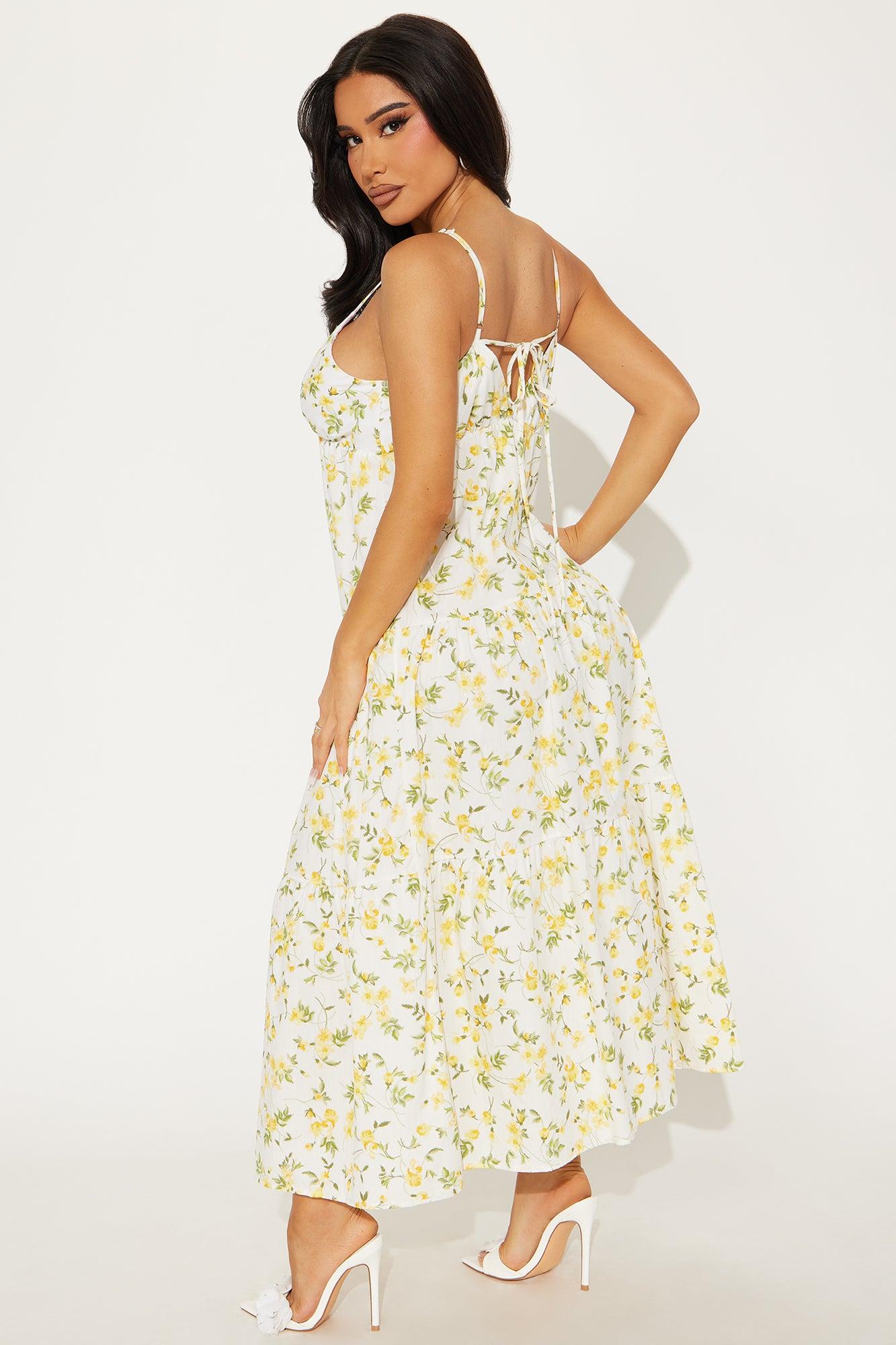 Sweet Dahlia Maxi Dress - Yellow Product Image