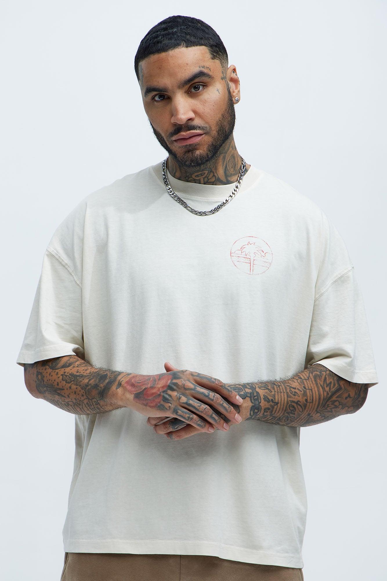 Los Palm Angeles Oversized Short Sleeve Tee - Cream Product Image