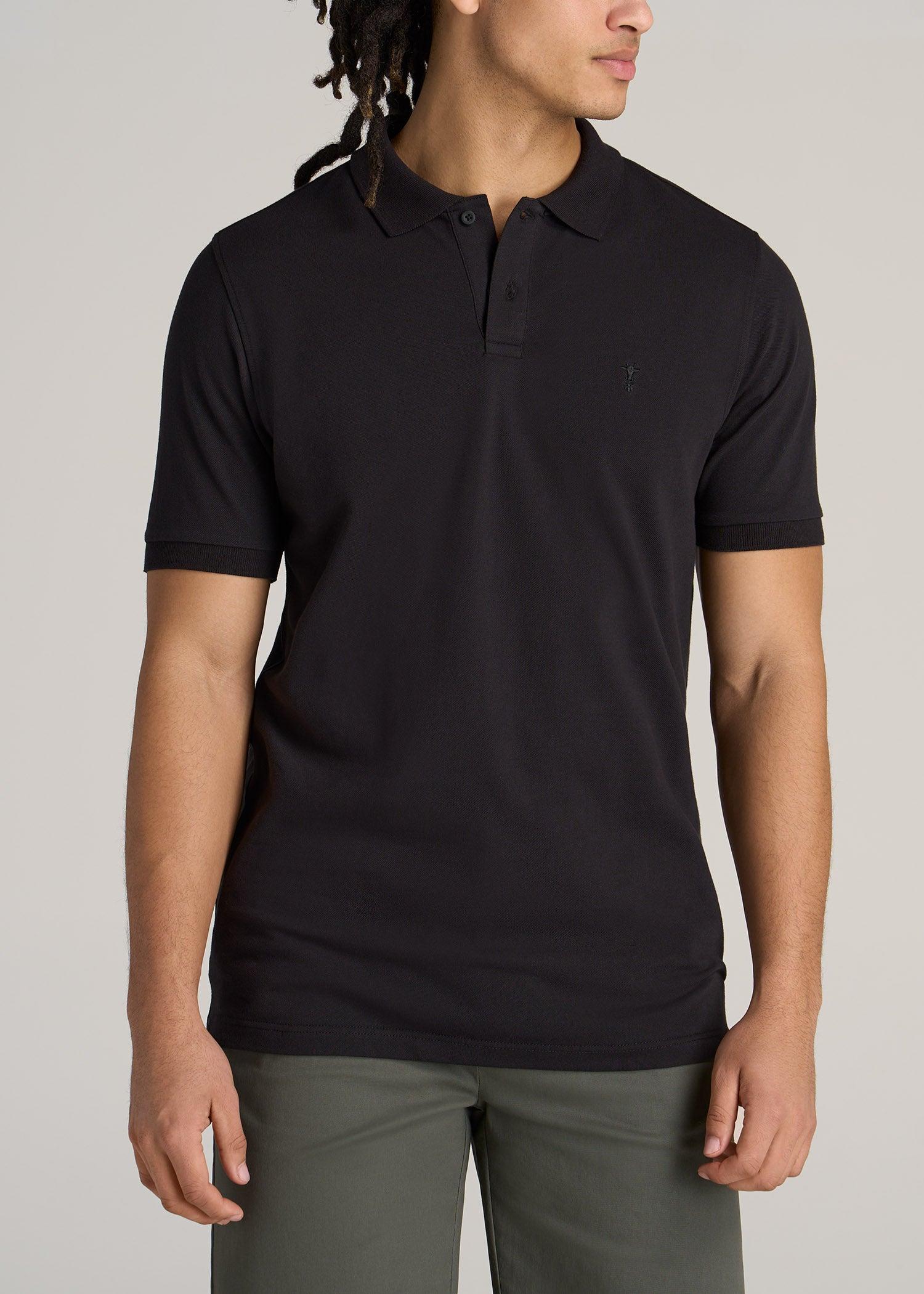 Classic Polo with Embroidered Logo for Tall Men in Spring Olive Male Product Image