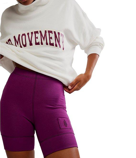 FP Movement Victory Funnel Neck Long Sleeve Oversized Sweatshirt and Biker Short Set Product Image
