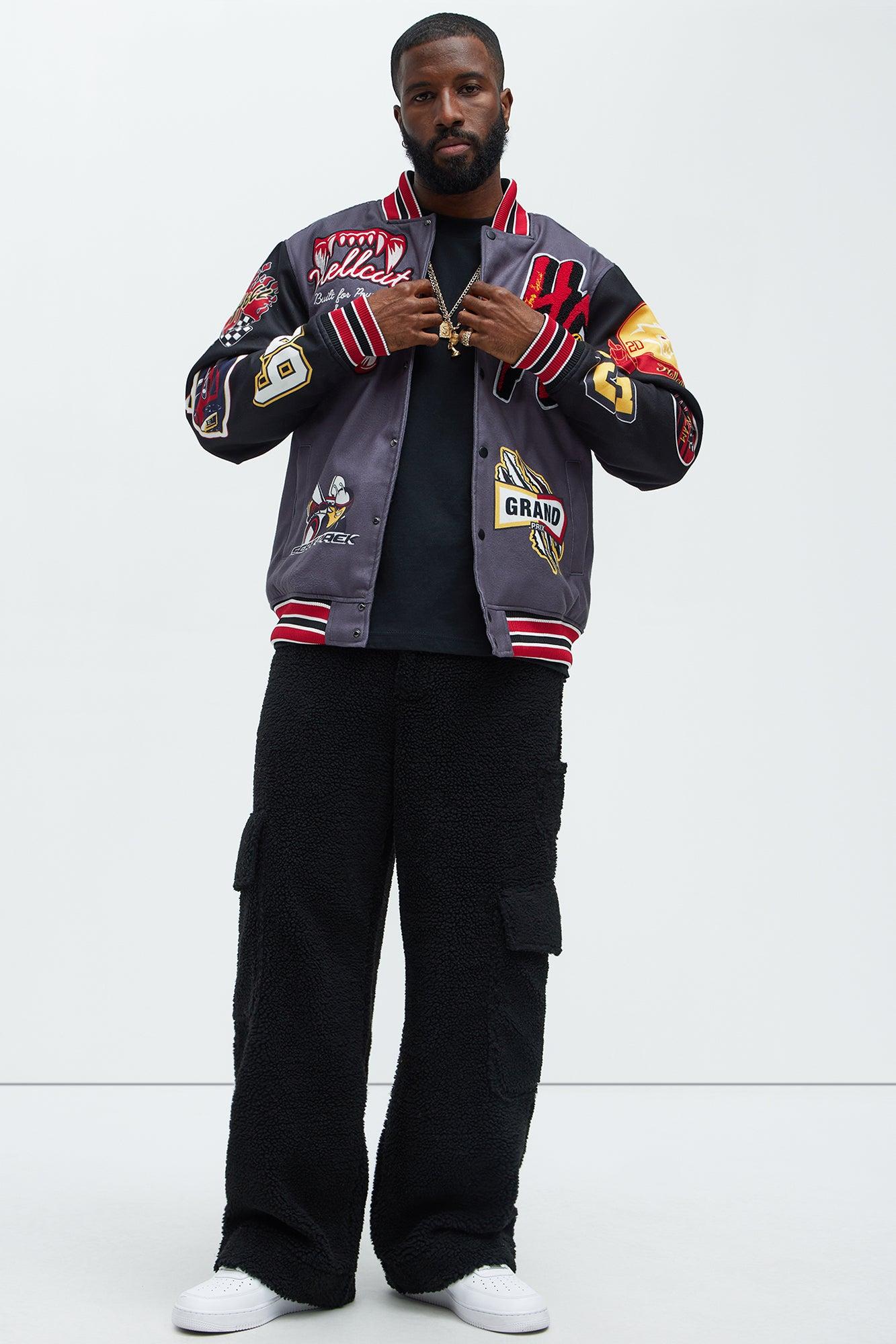 Axel Polar Fleece Baggy Cargo Pants - Black Product Image