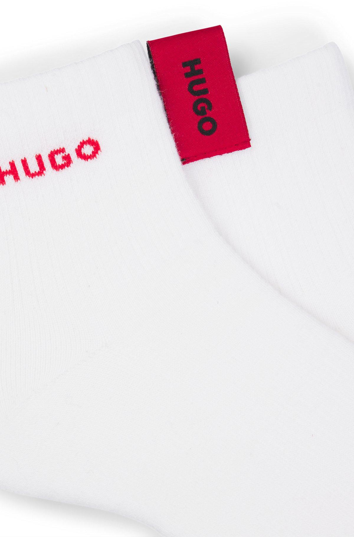 HUGO - Two-pack of quarter-length socks with logo details - White Product Image