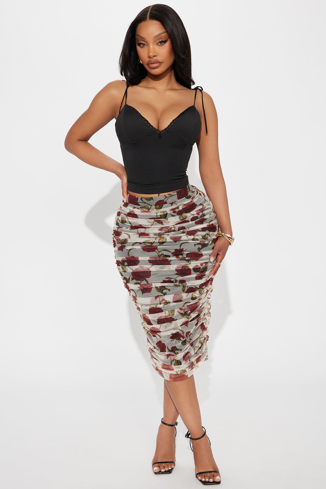 Tara Tie Shoulder Lace Trim Top - Black Product Image