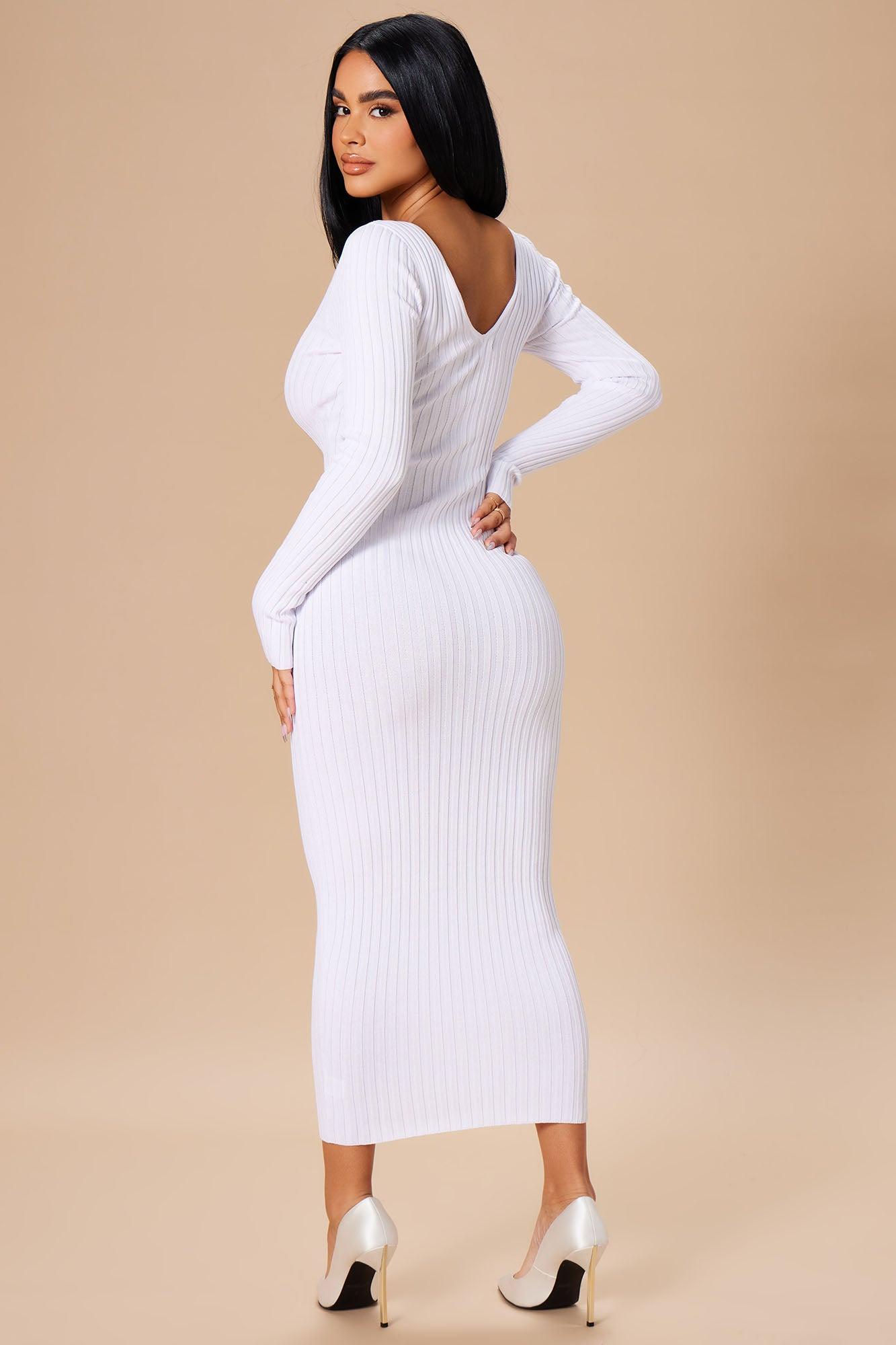 Kallan Knit Dress - White Product Image