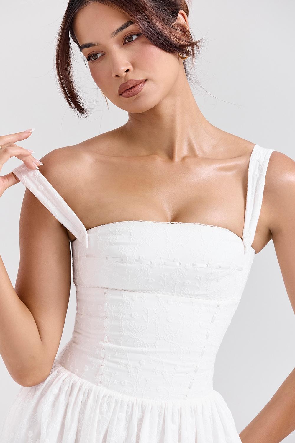 Vivien  white broderie anglais midi sundress Product Image