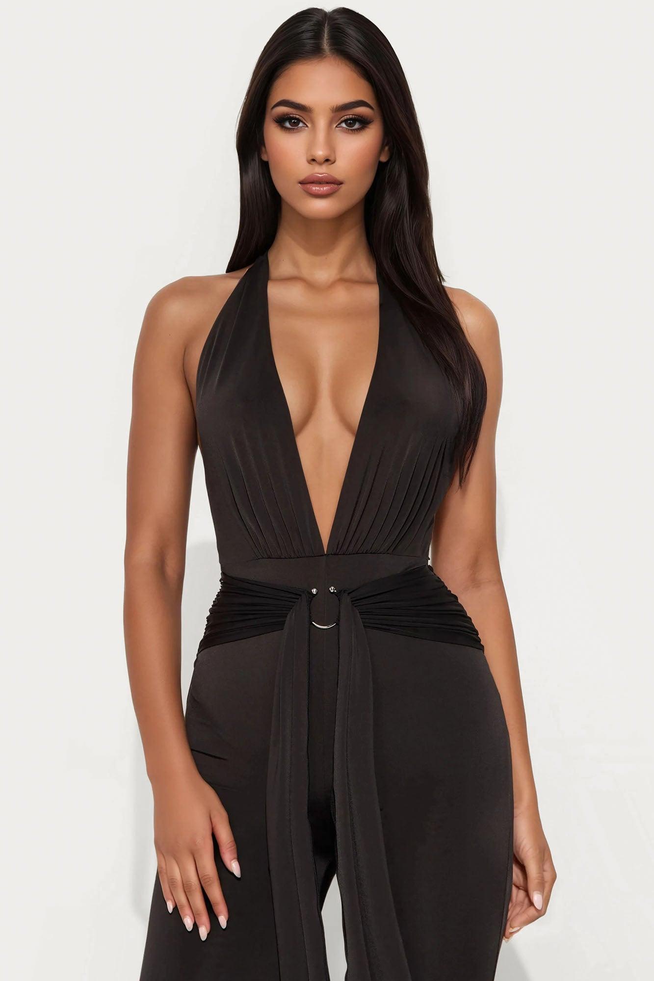 Madeline Halter Jumpsuit - Black Product Image