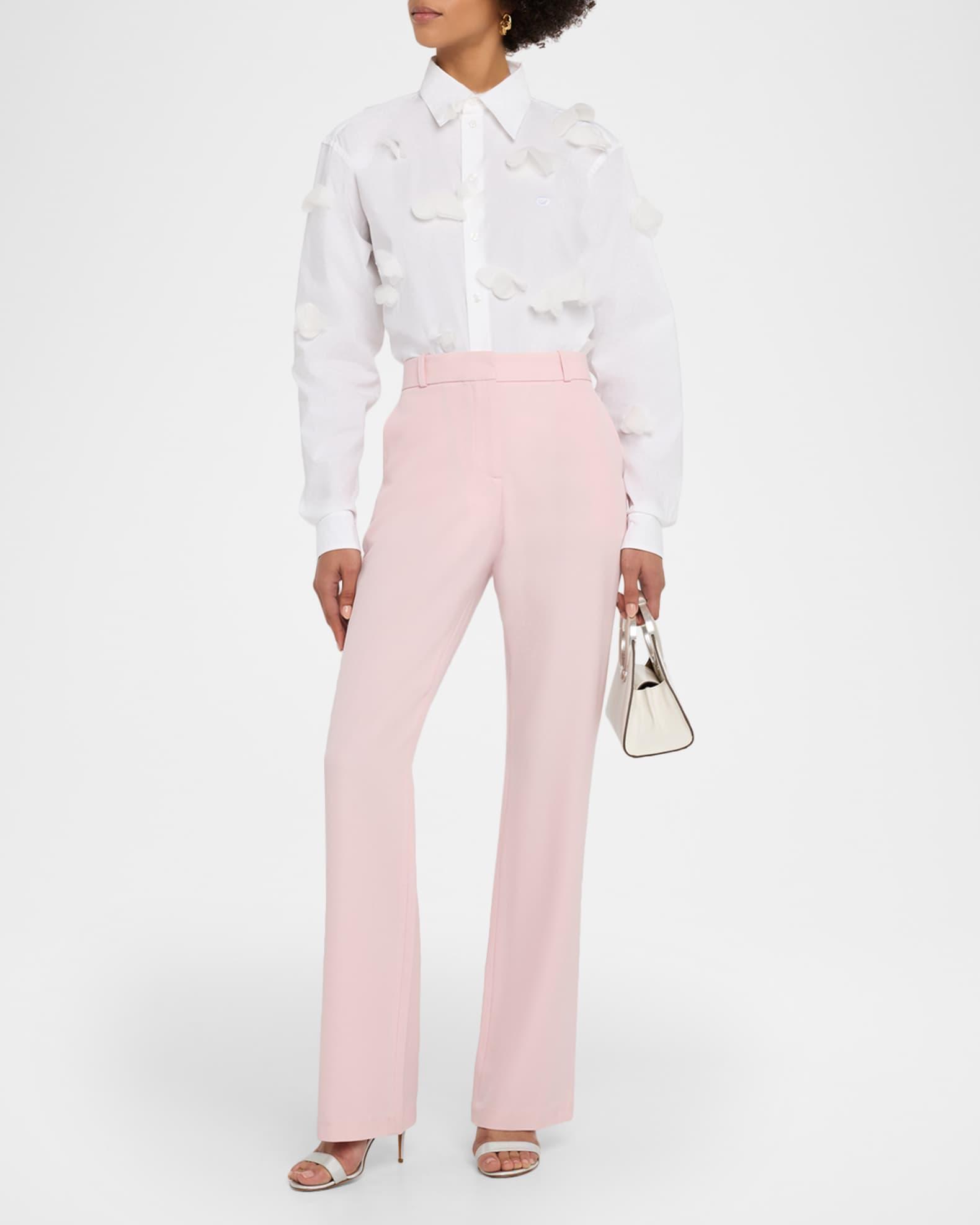 Organza Butterfly Button-Down Cotton Shirt Product Image