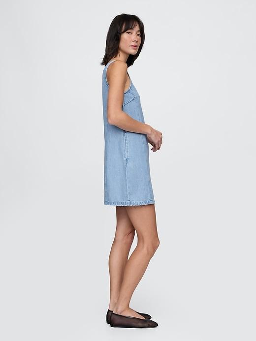 UltraSoft Denim Mini Shift Dress Product Image