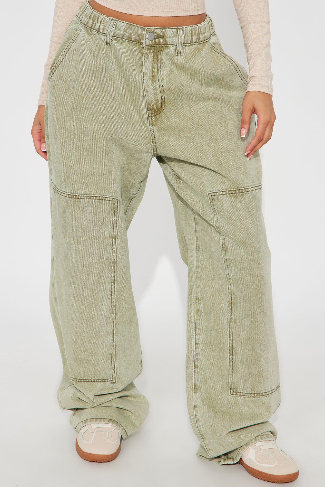 Remi Wide Leg Jogger - Olive Female Product Image