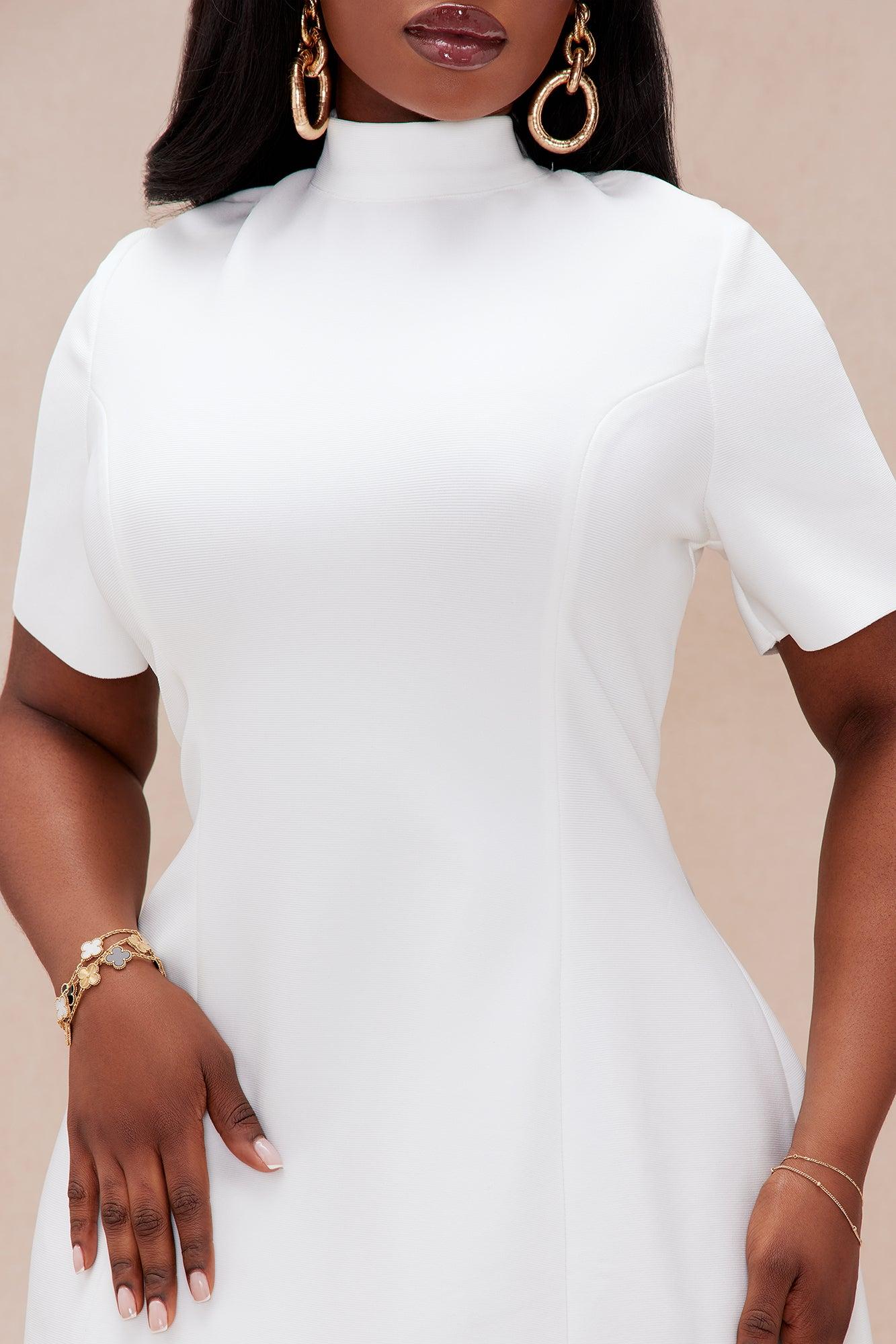 Blakely Bandage A Line Mini Dress - White Product Image