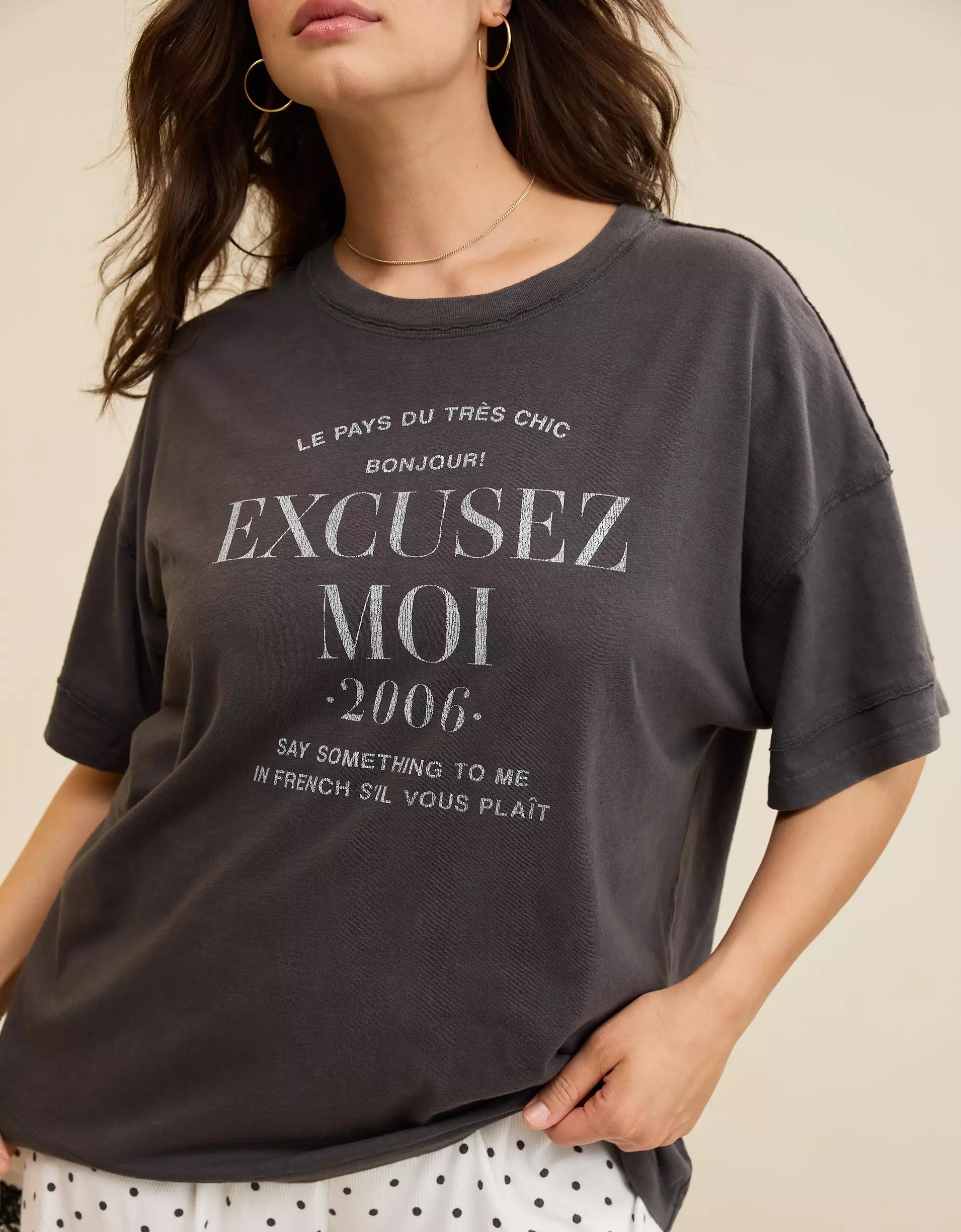 Aerie Crew Oversized Boyfriend T-Shirt Women's Product Image