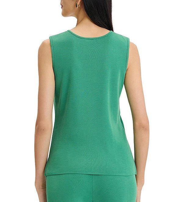 Ming Wang Knit Scoop Neck Sleeveless Tank Product Image