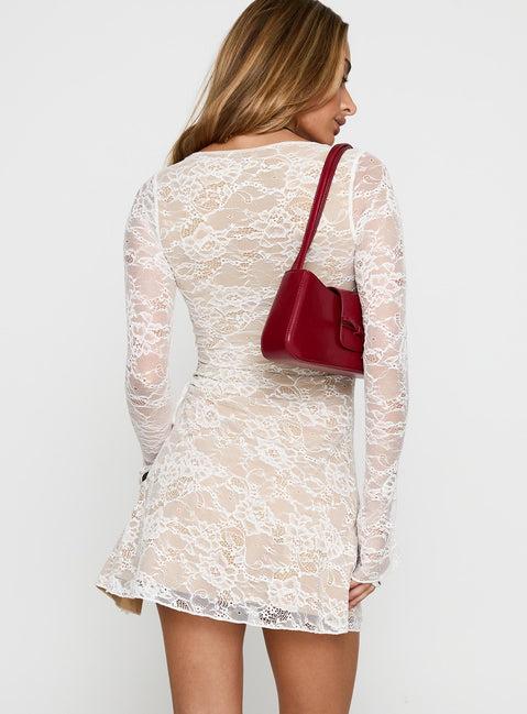 Airabella Lace Mini Dress White Product Image