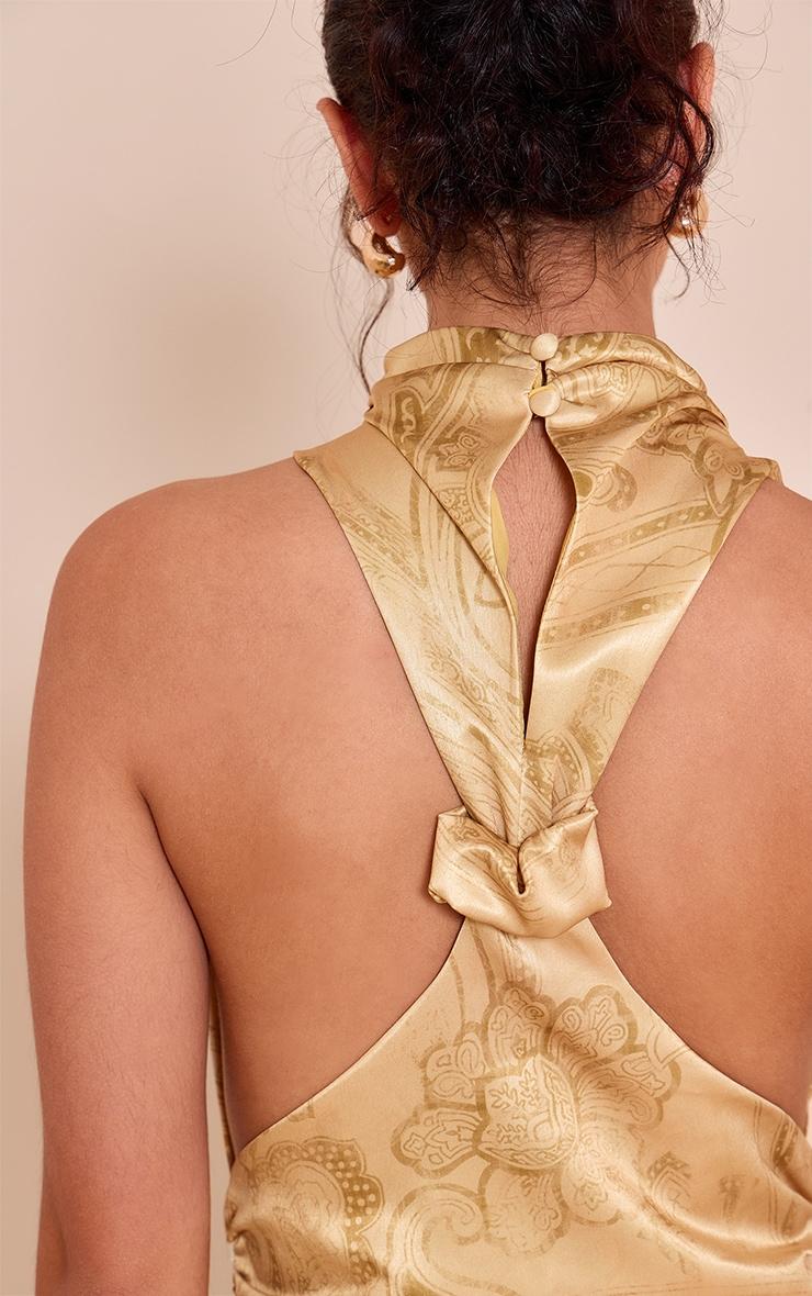  Green Abstract Print Cut Out Detail Mini Dress Product Image