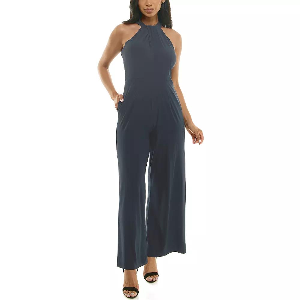 Women's Nina Leonard Wide-Leg Halter Jumpsuit,  Product Image