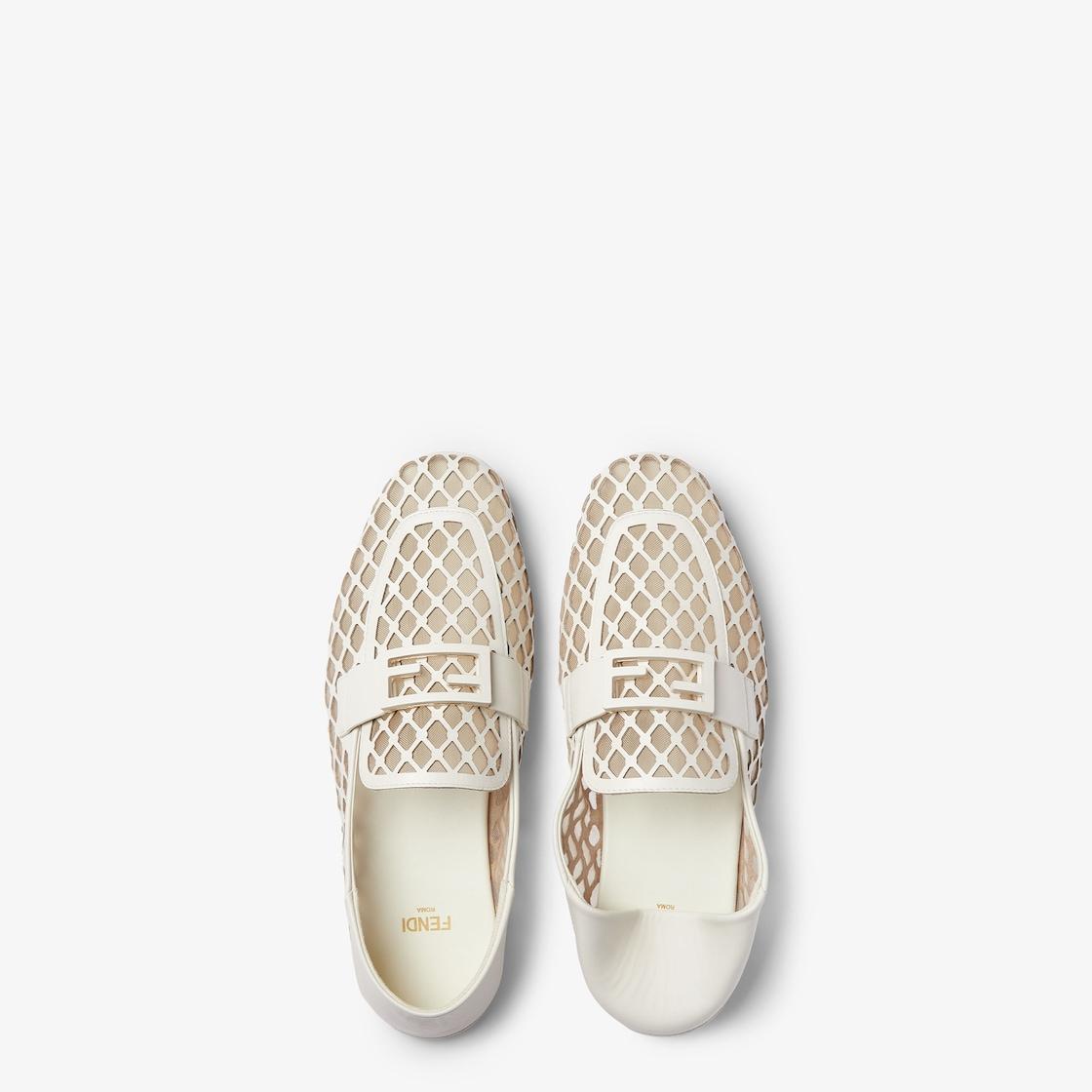 BaguetteWhite perforated leather loafers Product Image